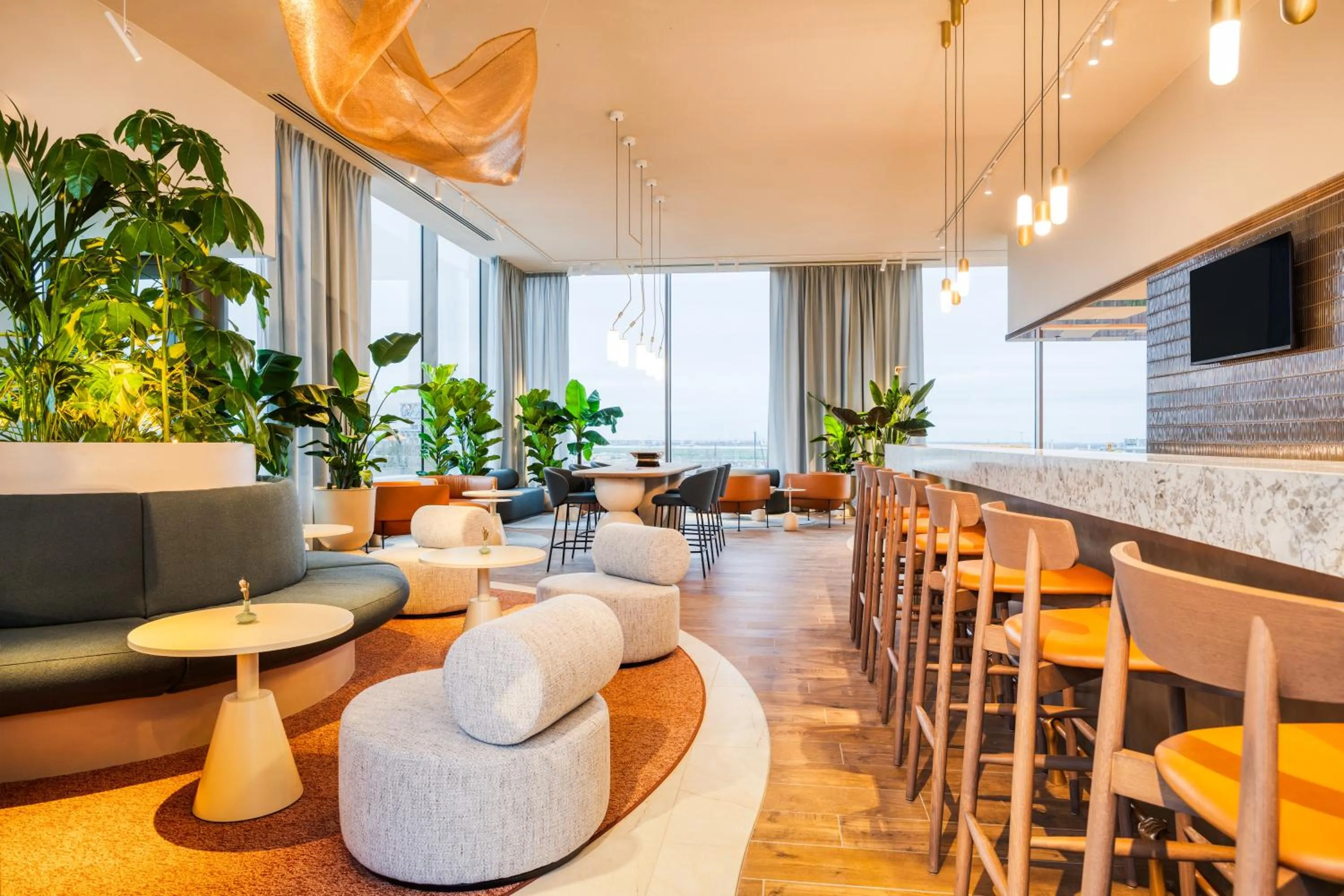 Lobby or reception in Mövenpick hotel Brussels airport