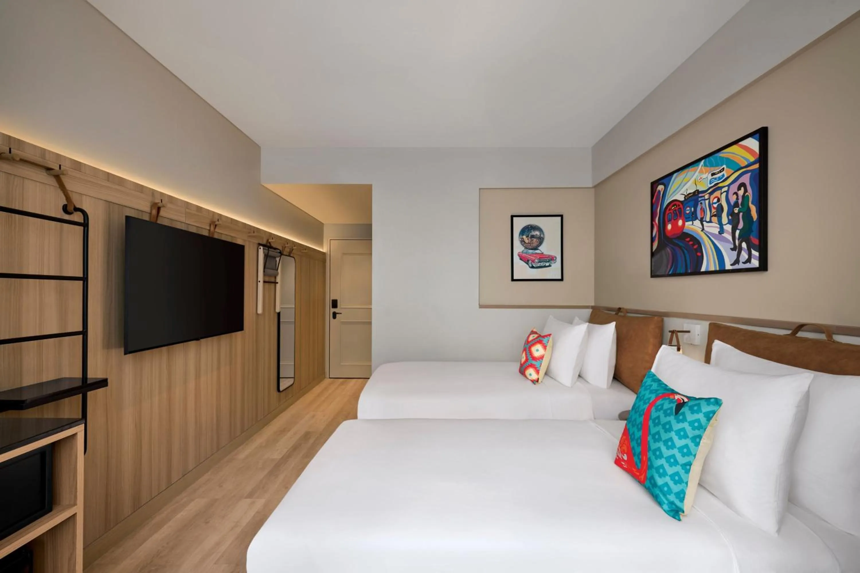Bedroom, Bed in Moxy Mumbai Andheri West