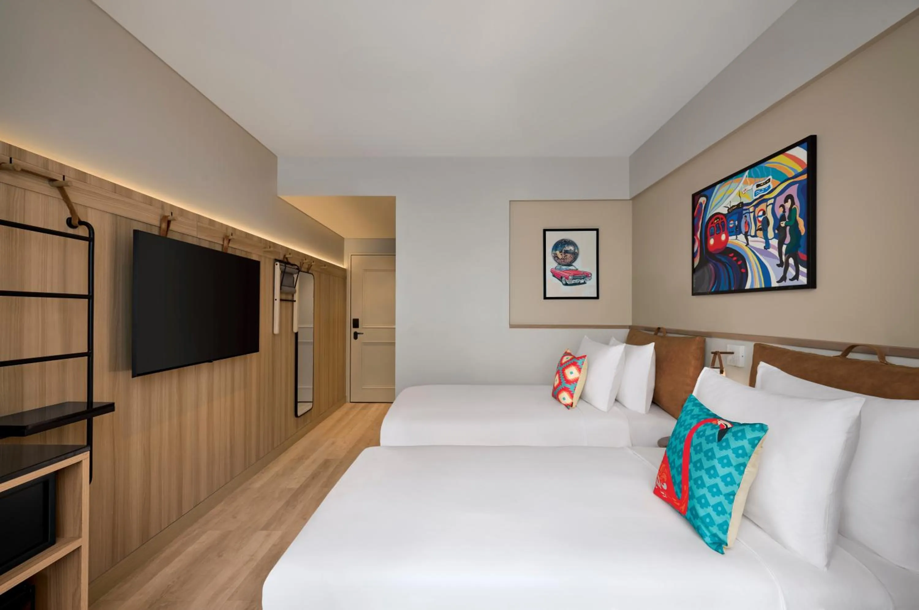 Bedroom, Bed in Moxy Mumbai Andheri West