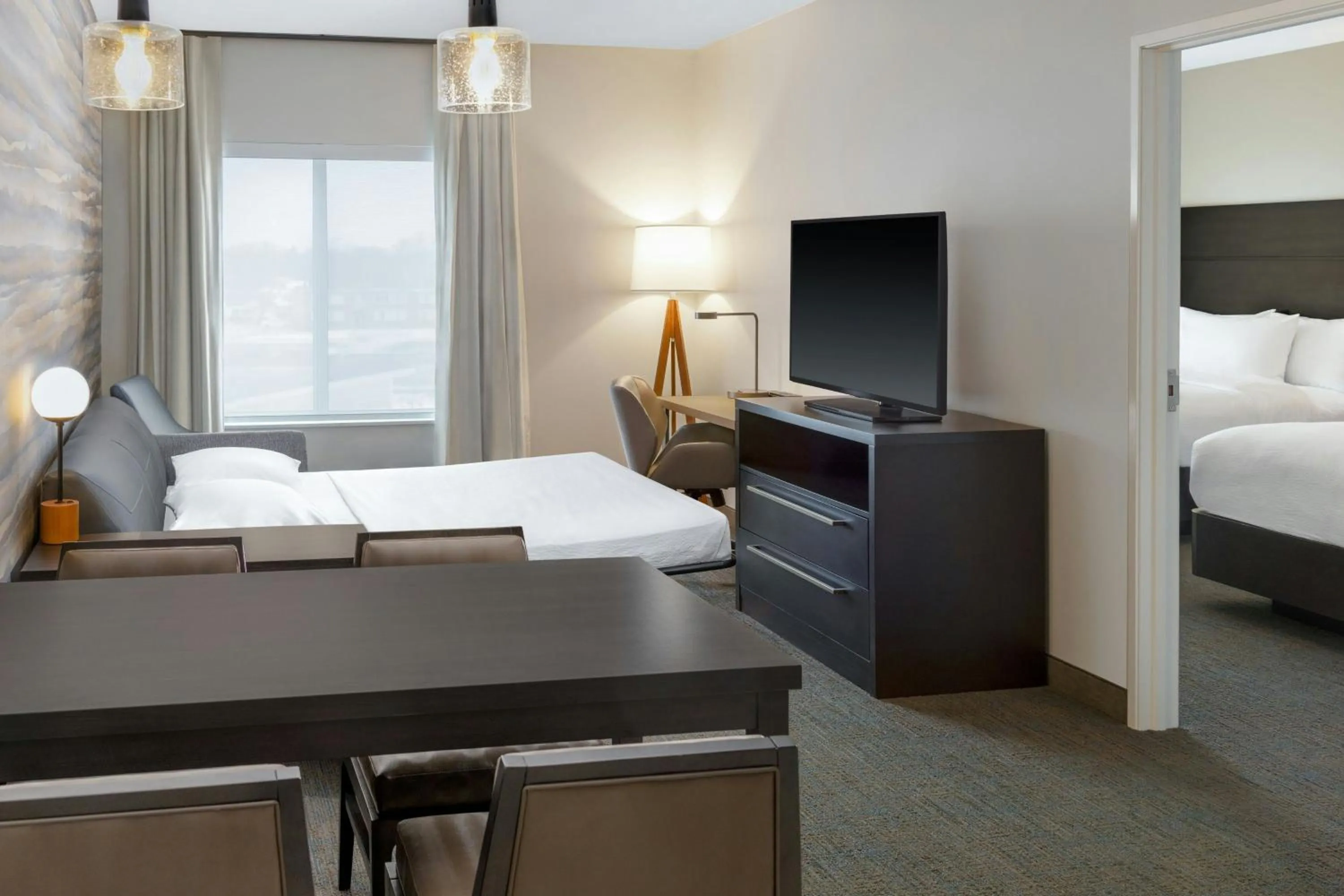 Bedroom, Bed in Residence Inn by Marriott Detroit Dearborn
