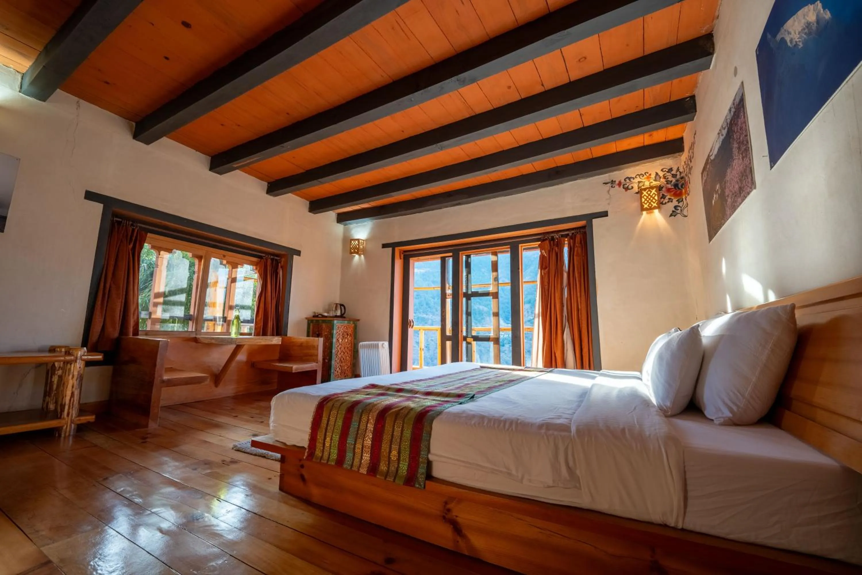 Bed in Wangdue Ecolodge