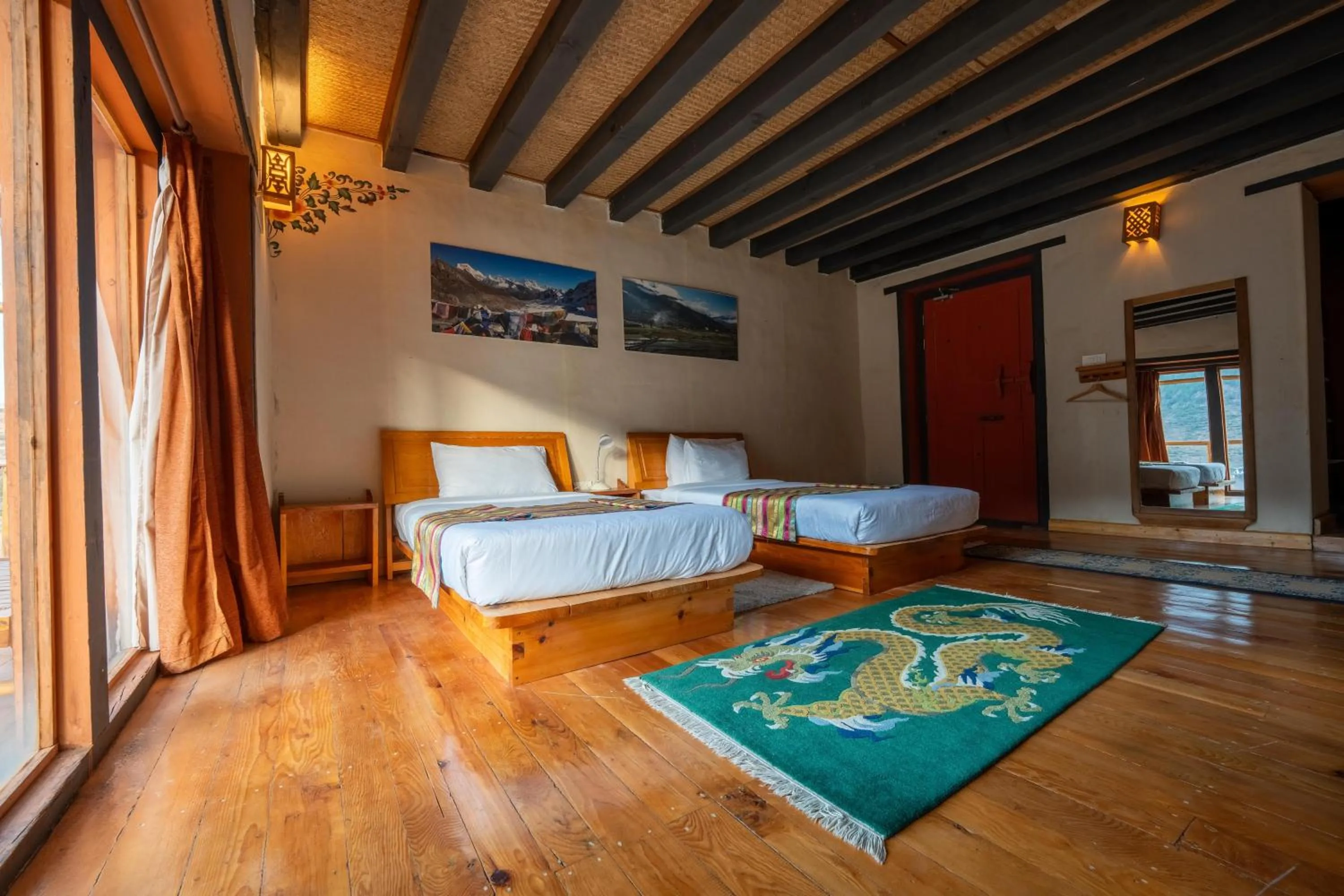 Bed in Wangdue Ecolodge