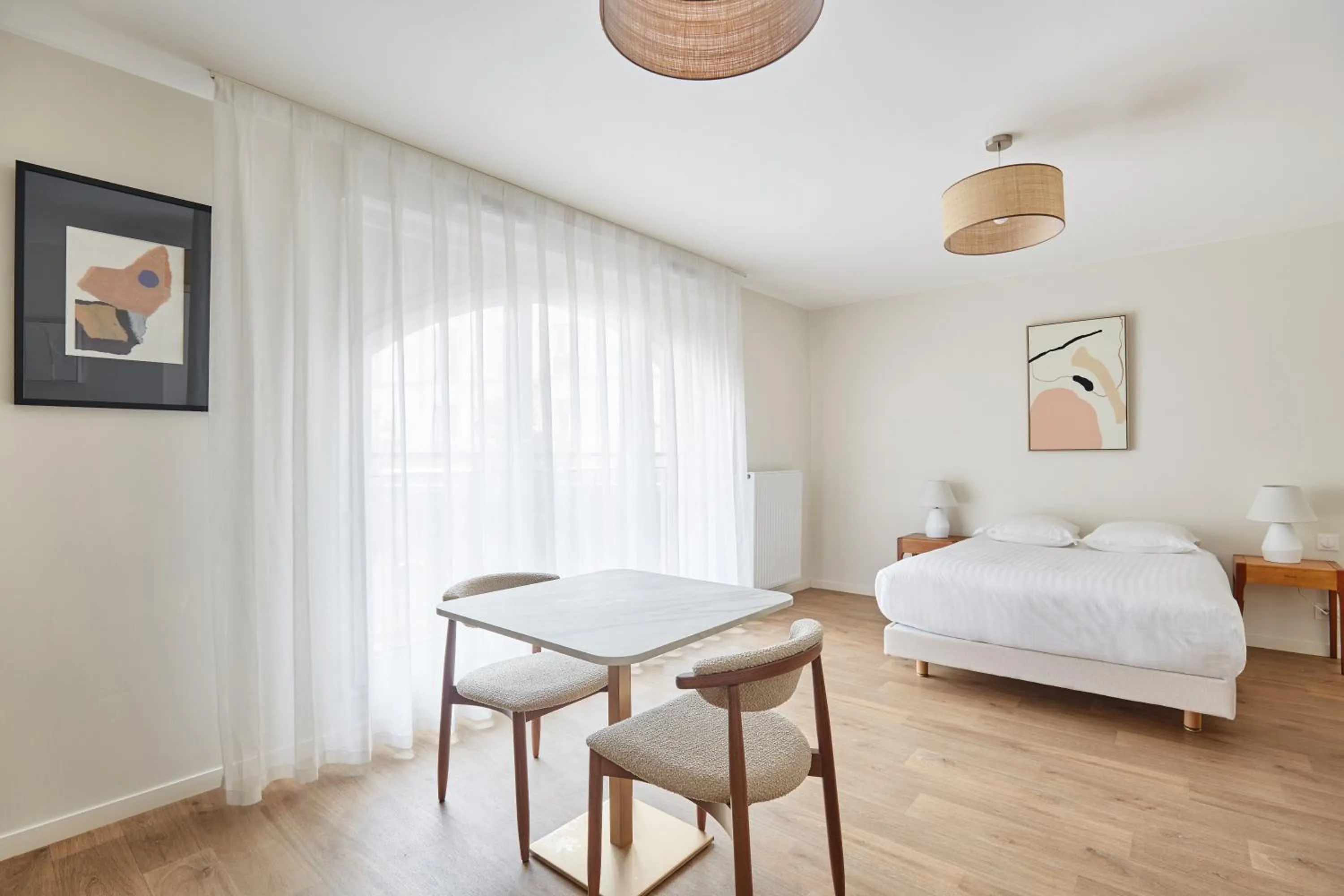 Bedroom, Bed in Appart Hotel Paris Levallois Maurice Ravel