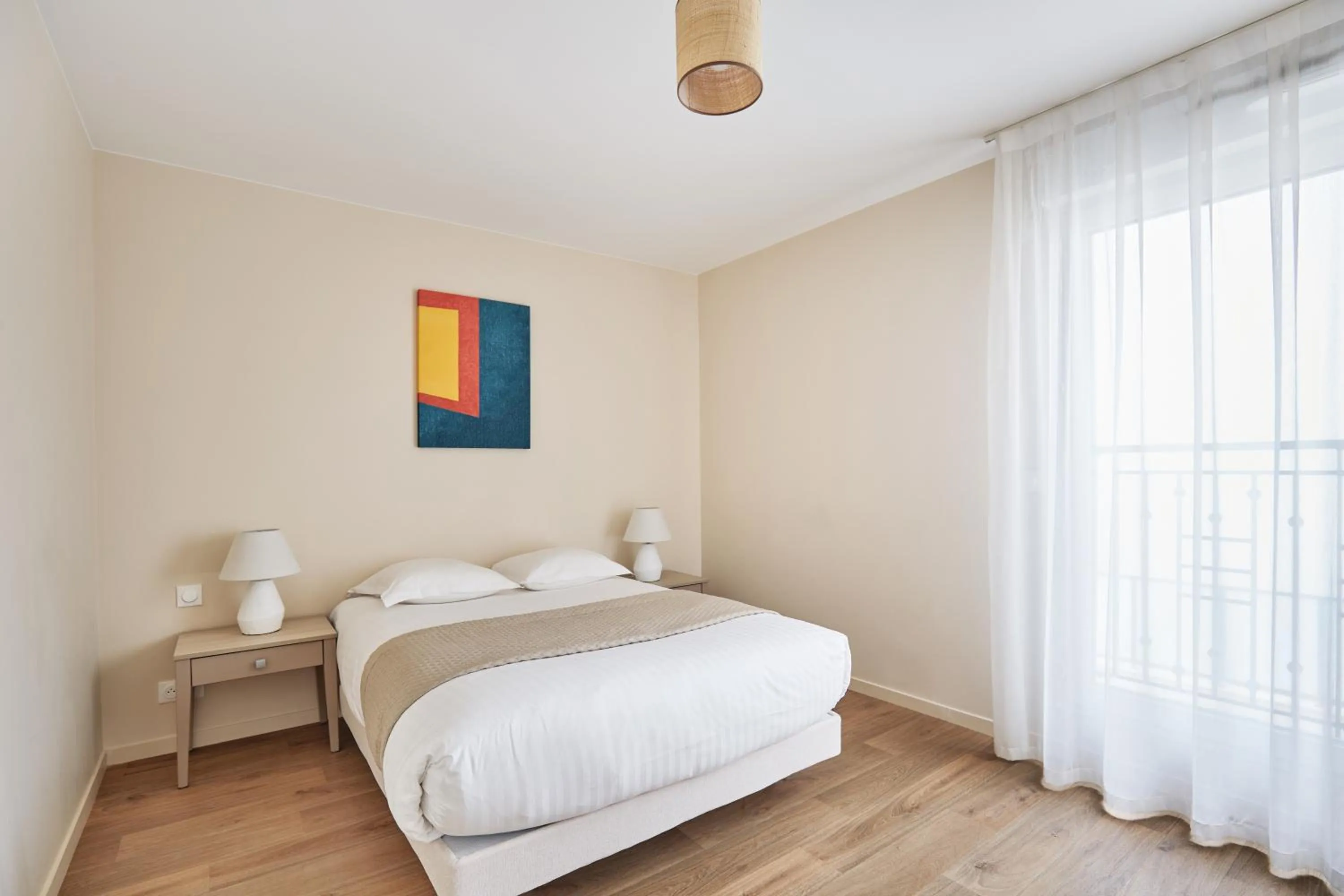 Bedroom, Bed in Appart Hotel Paris Levallois Maurice Ravel