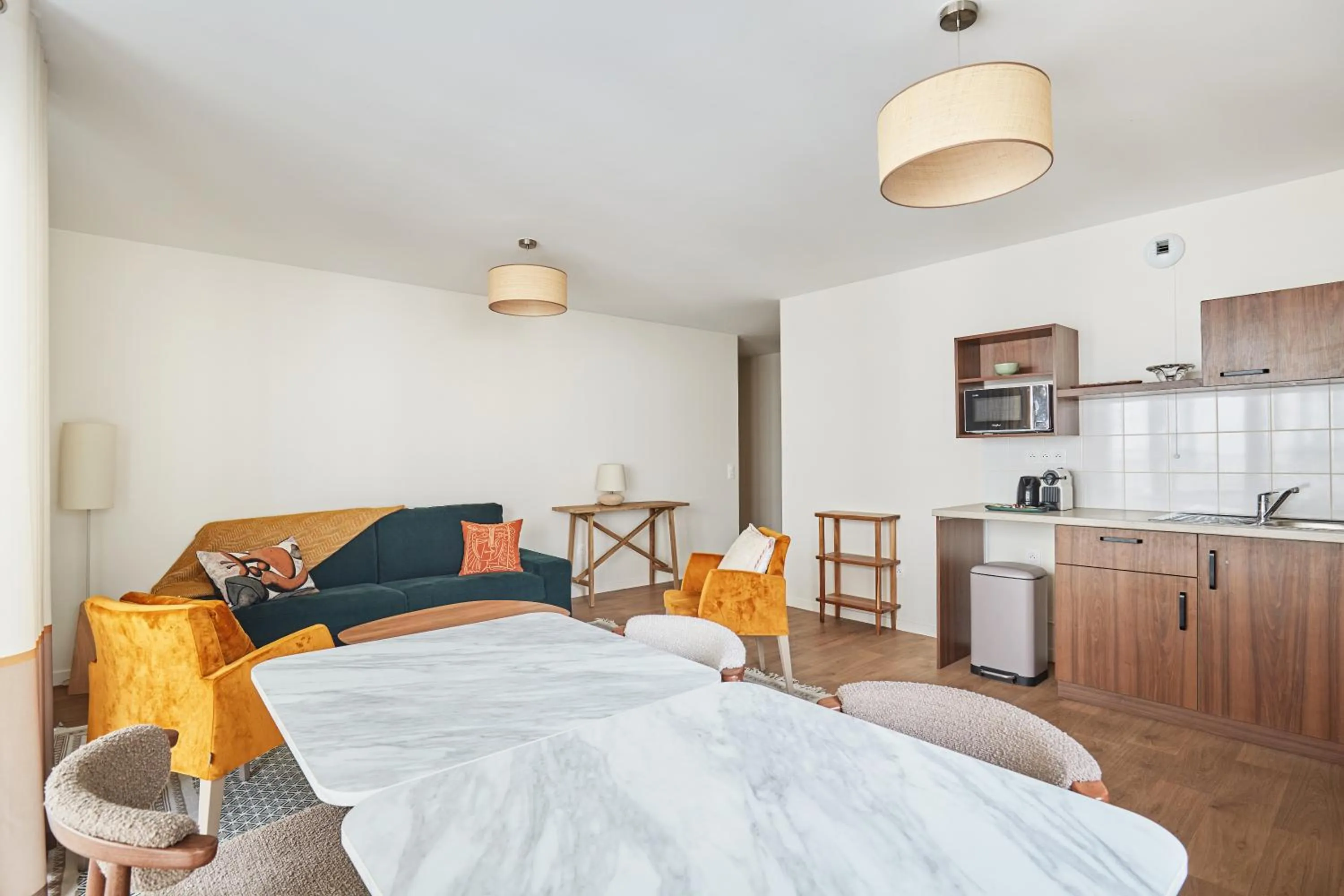 Seating area, Bed in Appart Hotel Paris Levallois Maurice Ravel