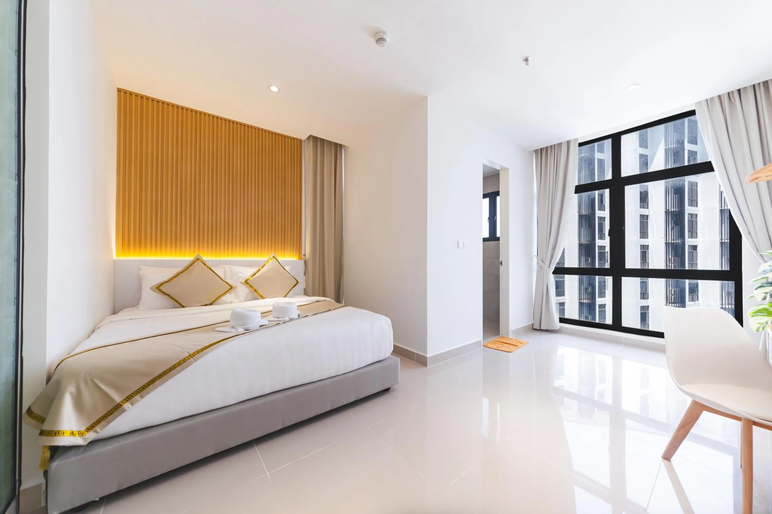 Bed in Beautiful Seaview Suites at The Shore Kota Kinabalu