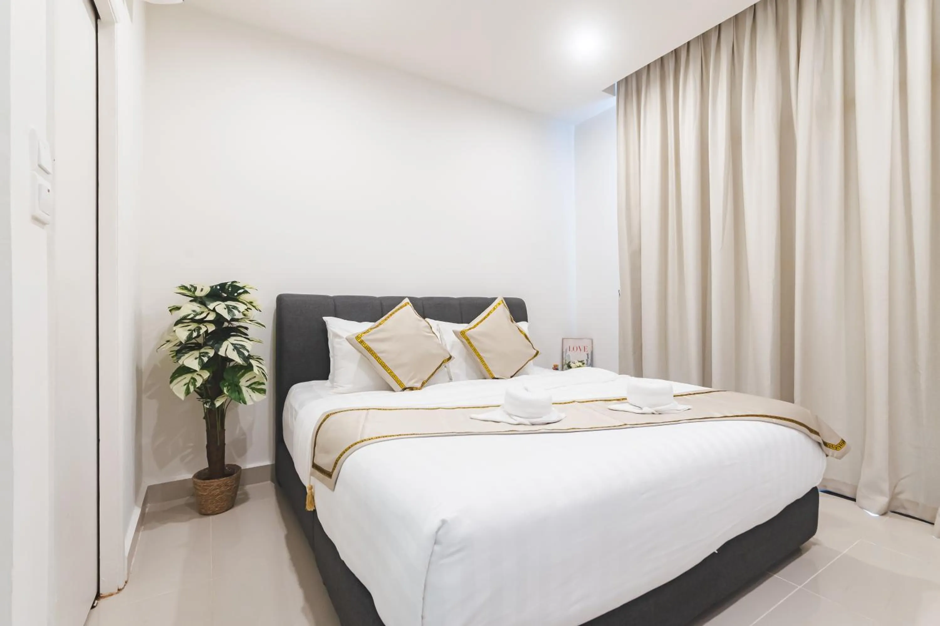 Bed in Beautiful Seaview Suites at The Shore Kota Kinabalu