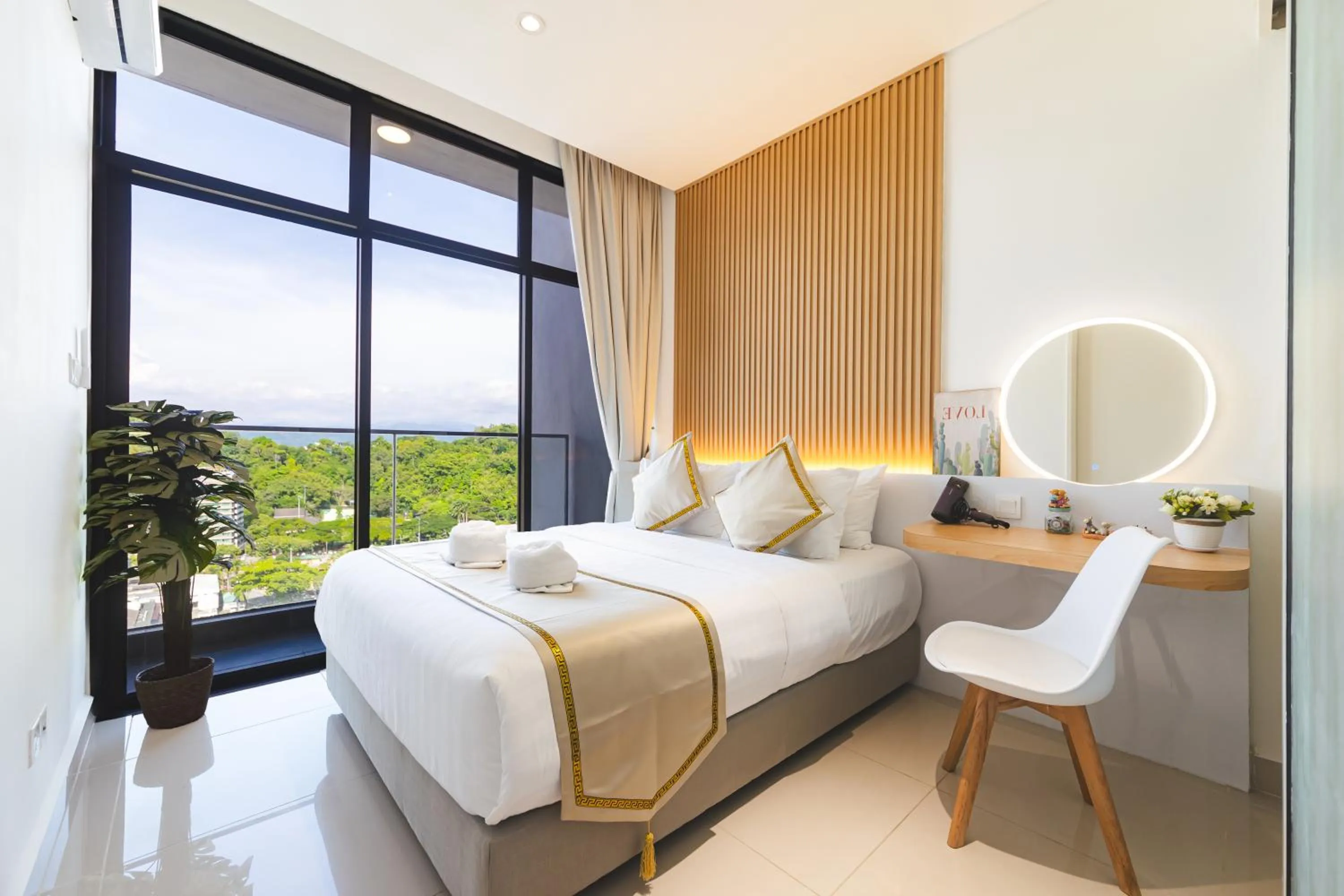 Bed in Beautiful Seaview Suites at The Shore Kota Kinabalu