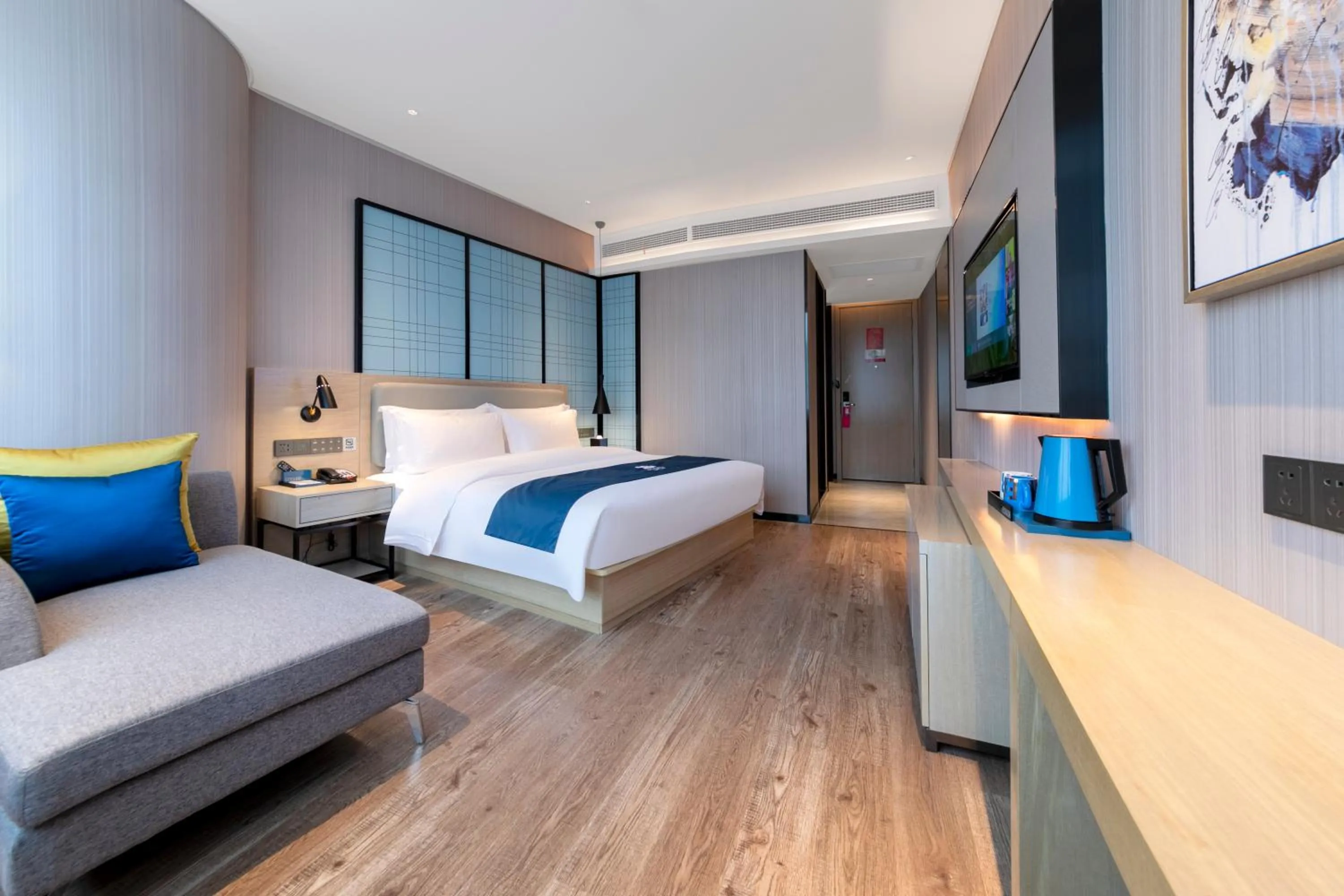 Bed in Echarm Hotel - Wuhan University Hongshan Square Metro Station