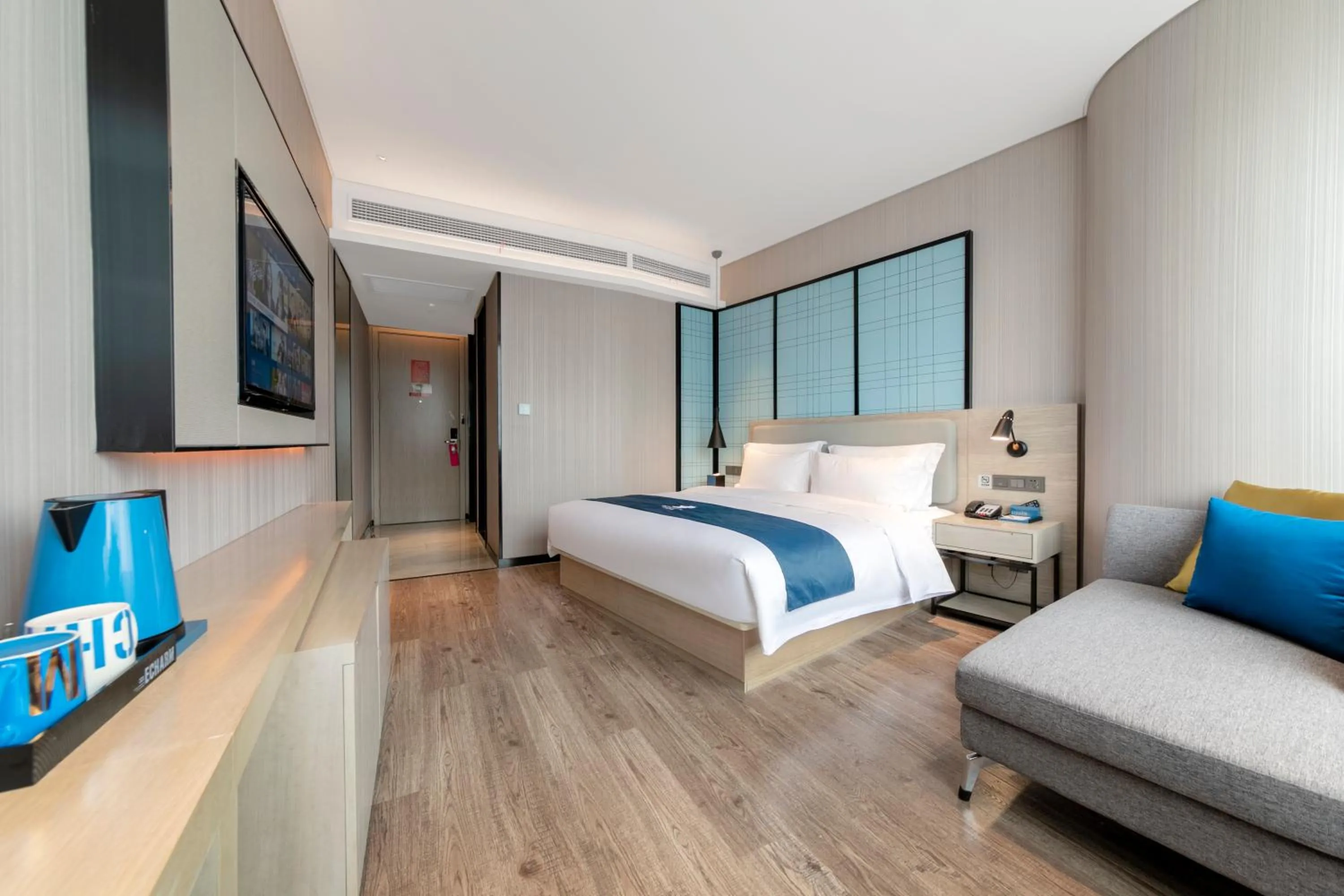 Bed in Echarm Hotel - Wuhan University Hongshan Square Metro Station
