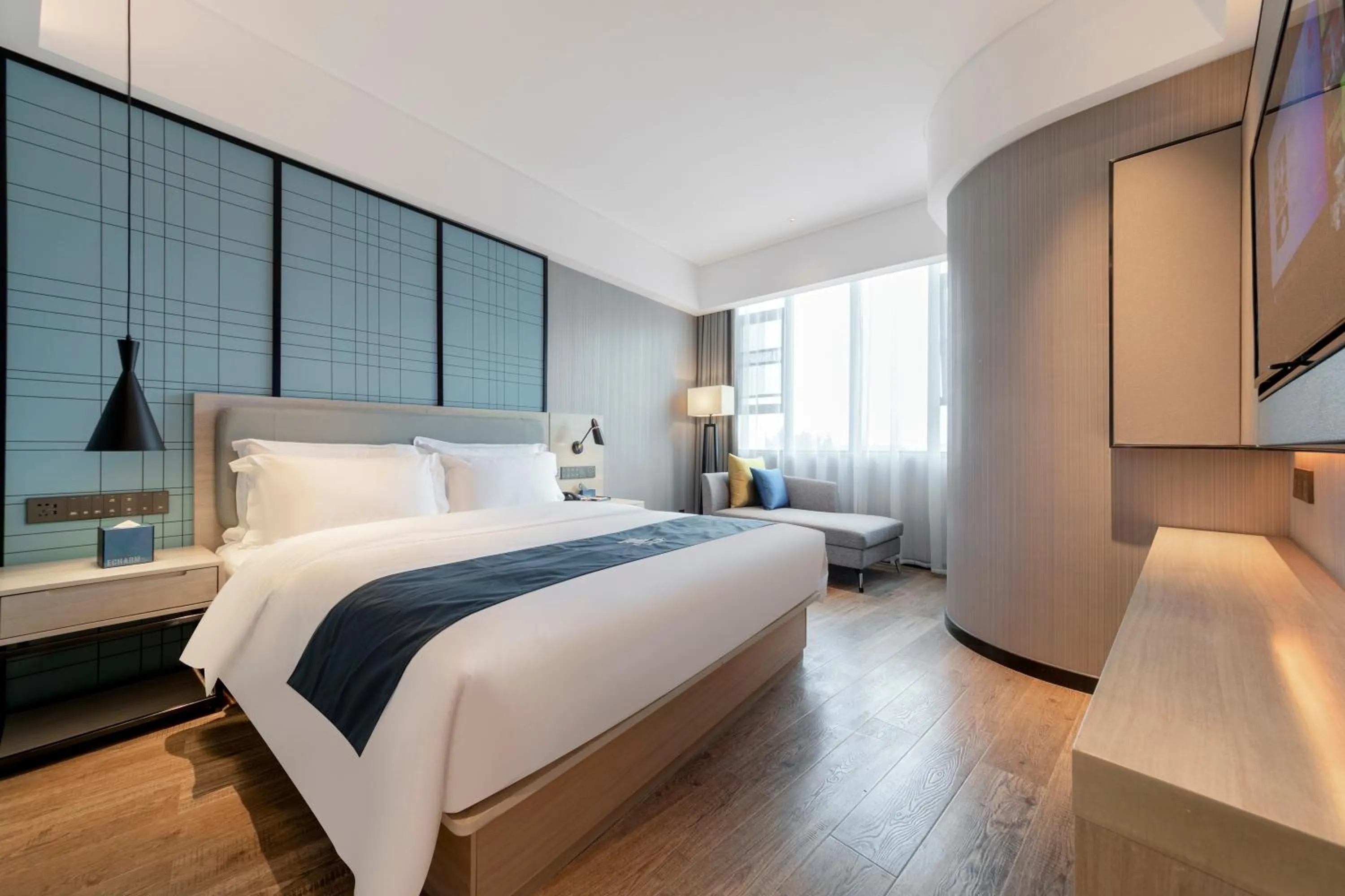 Bed in Echarm Hotel - Wuhan University Hongshan Square Metro Station