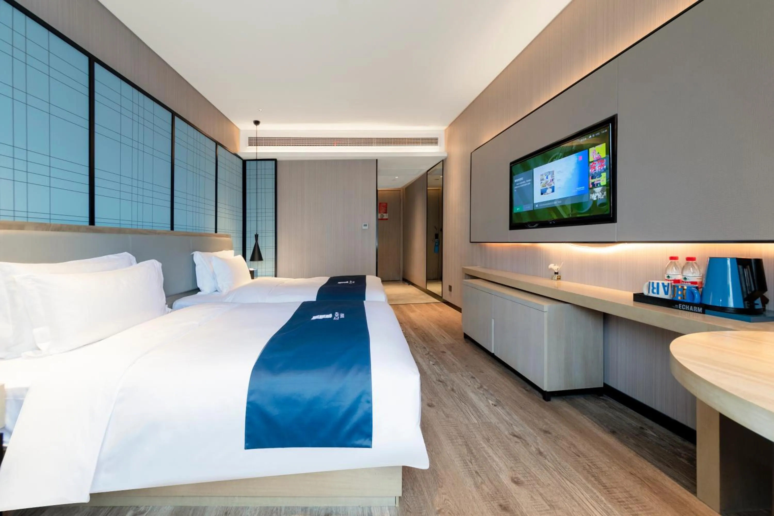 Bed in Echarm Hotel - Wuhan University Hongshan Square Metro Station