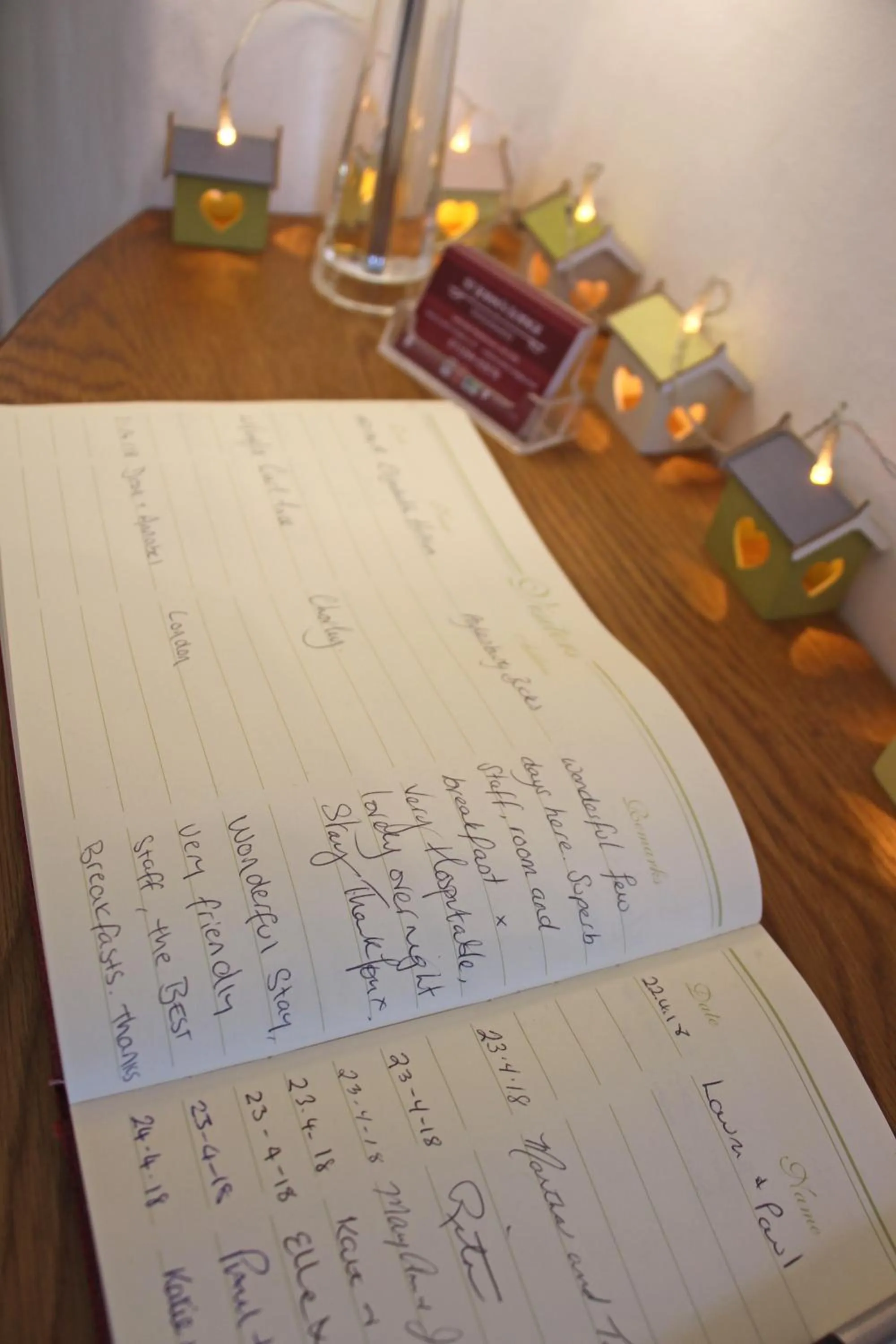 Decorative detail in St John's Lodge Guest House incl off-site leisure club