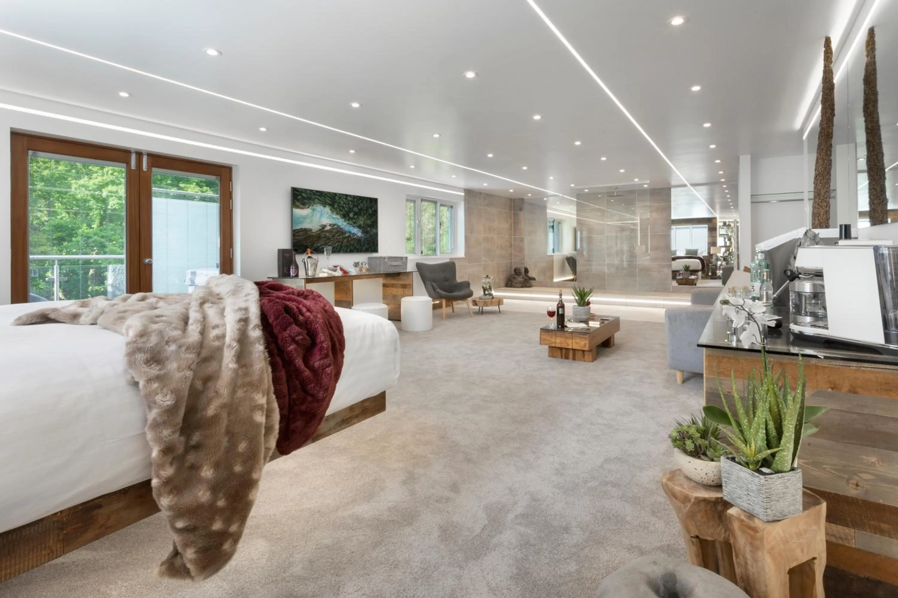 TV and multimedia, Bed in Aphrodites Group - Luxury Hot Tub Suites in Central Lake District!