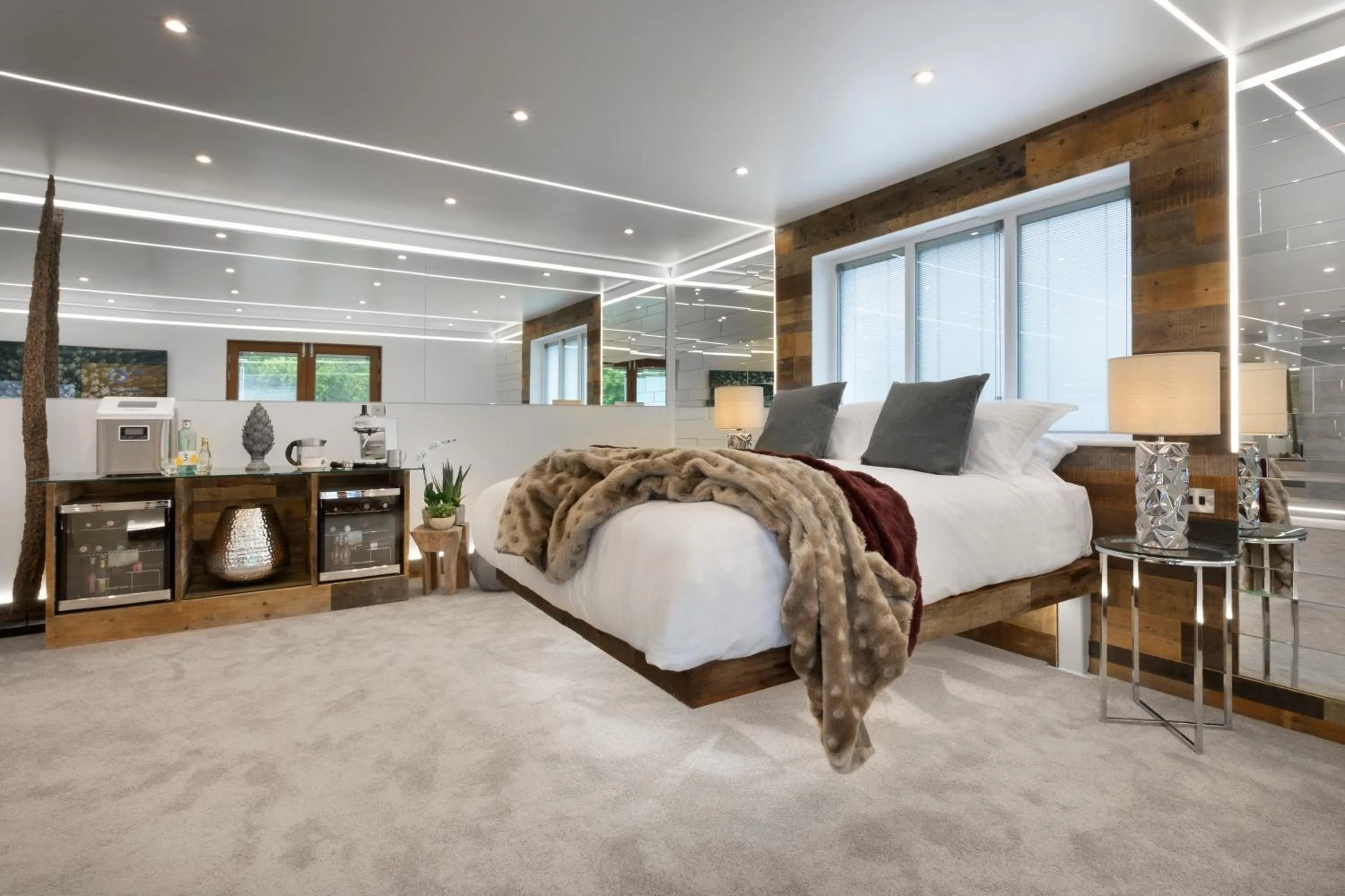 TV and multimedia, Bed in Aphrodites Group - Luxury Hot Tub Suites in Central Lake District!