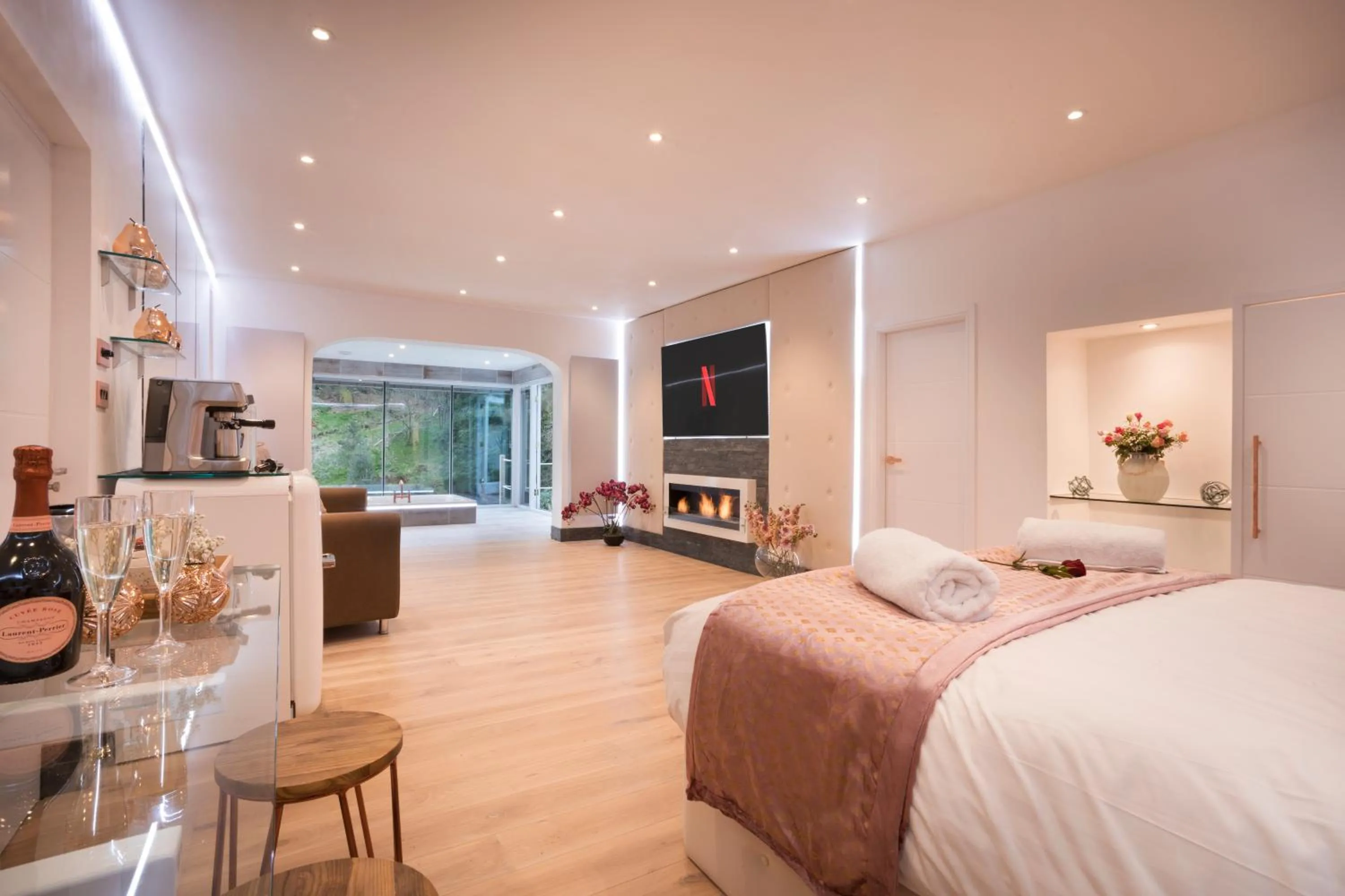 Bed in Aphrodites Group - Luxury Hot Tub Suites in Central Lake District!