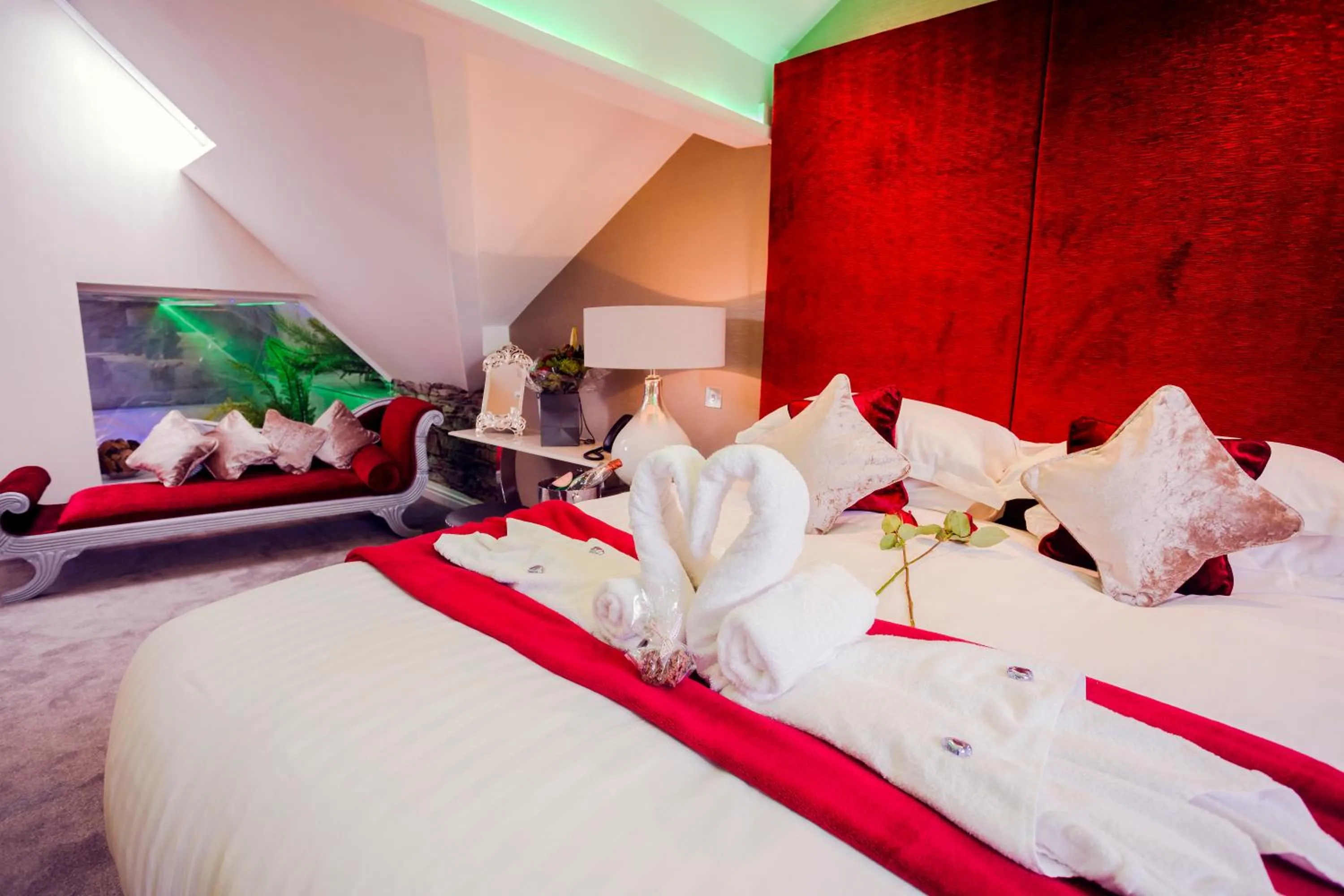 Bed in Aphrodites Group - Luxury Hot Tub Suites in Central Lake District!