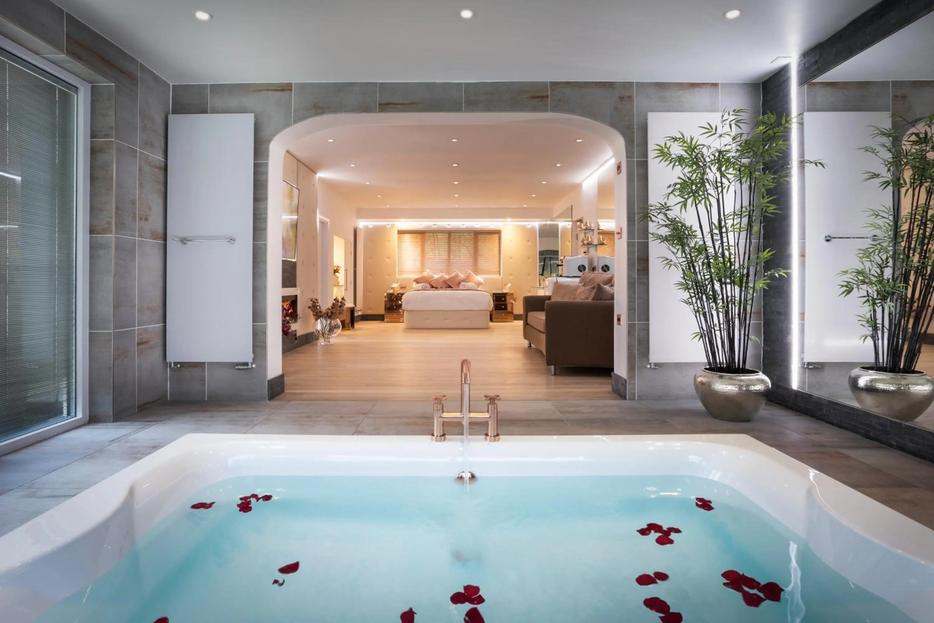 Bed in Aphrodites Group - Luxury Hot Tub Suites in Central Lake District!