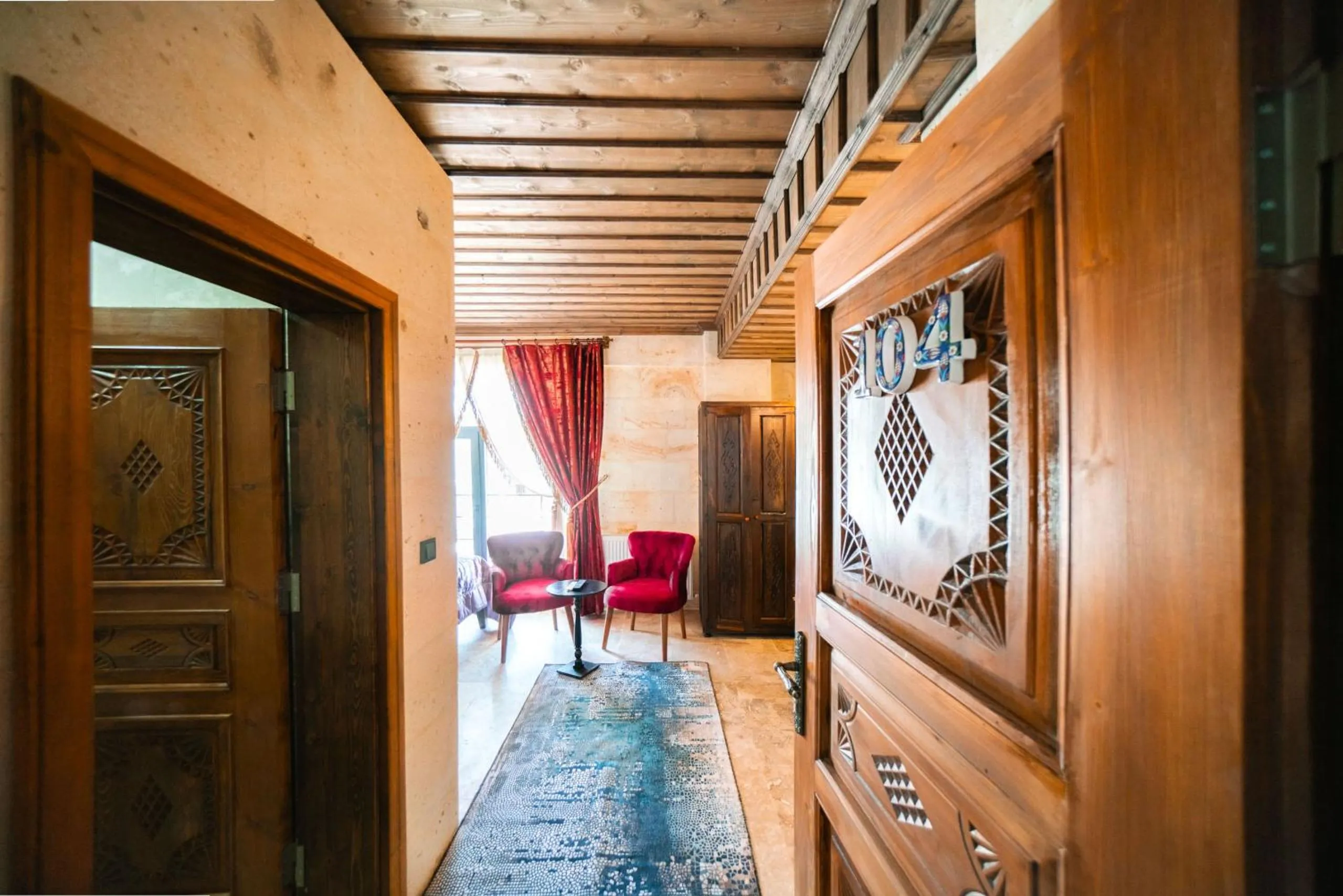 Seating area in Abra Stone House
