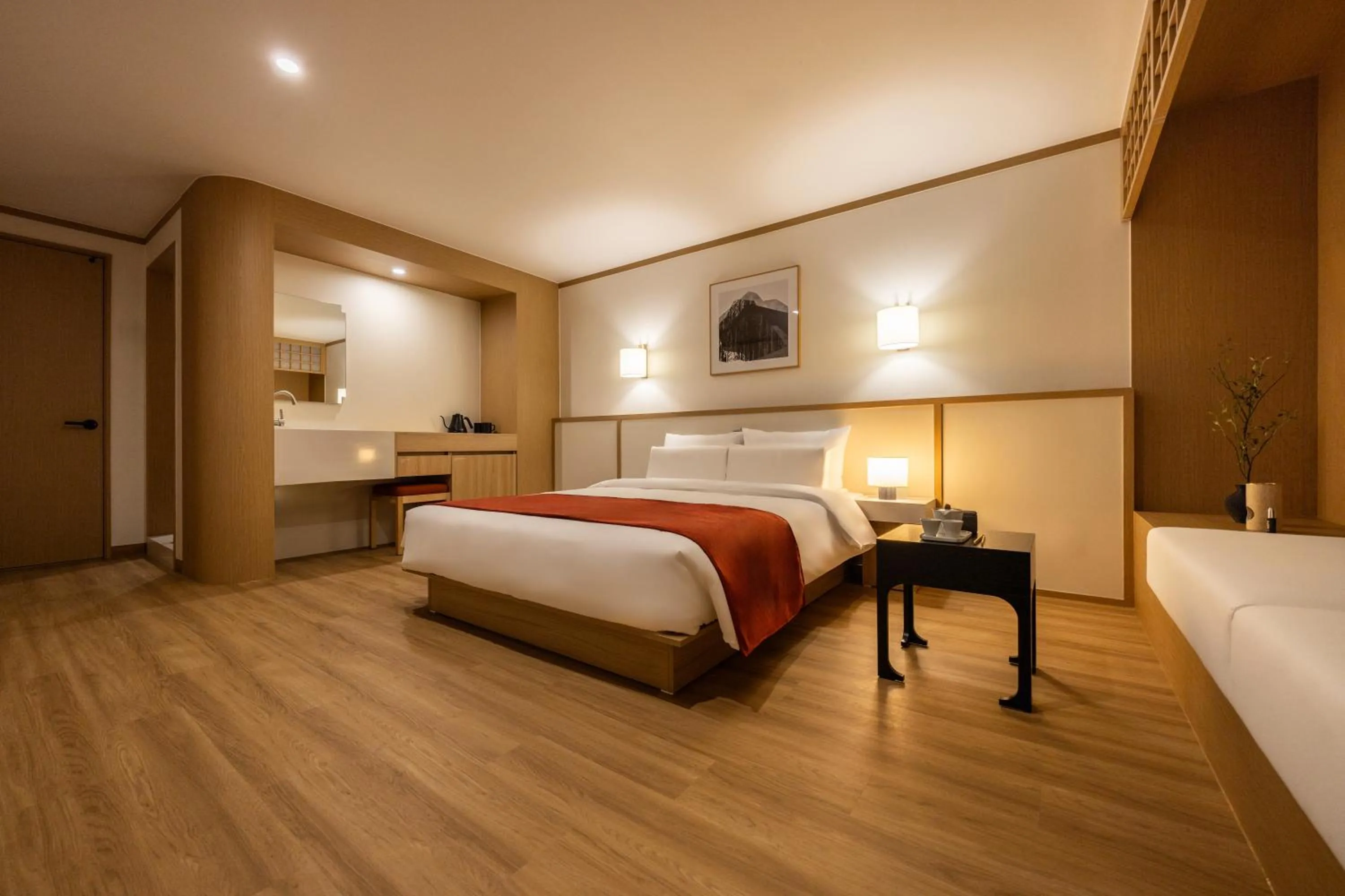 Bed in AanK Hotel & Spa Pyeongtaek