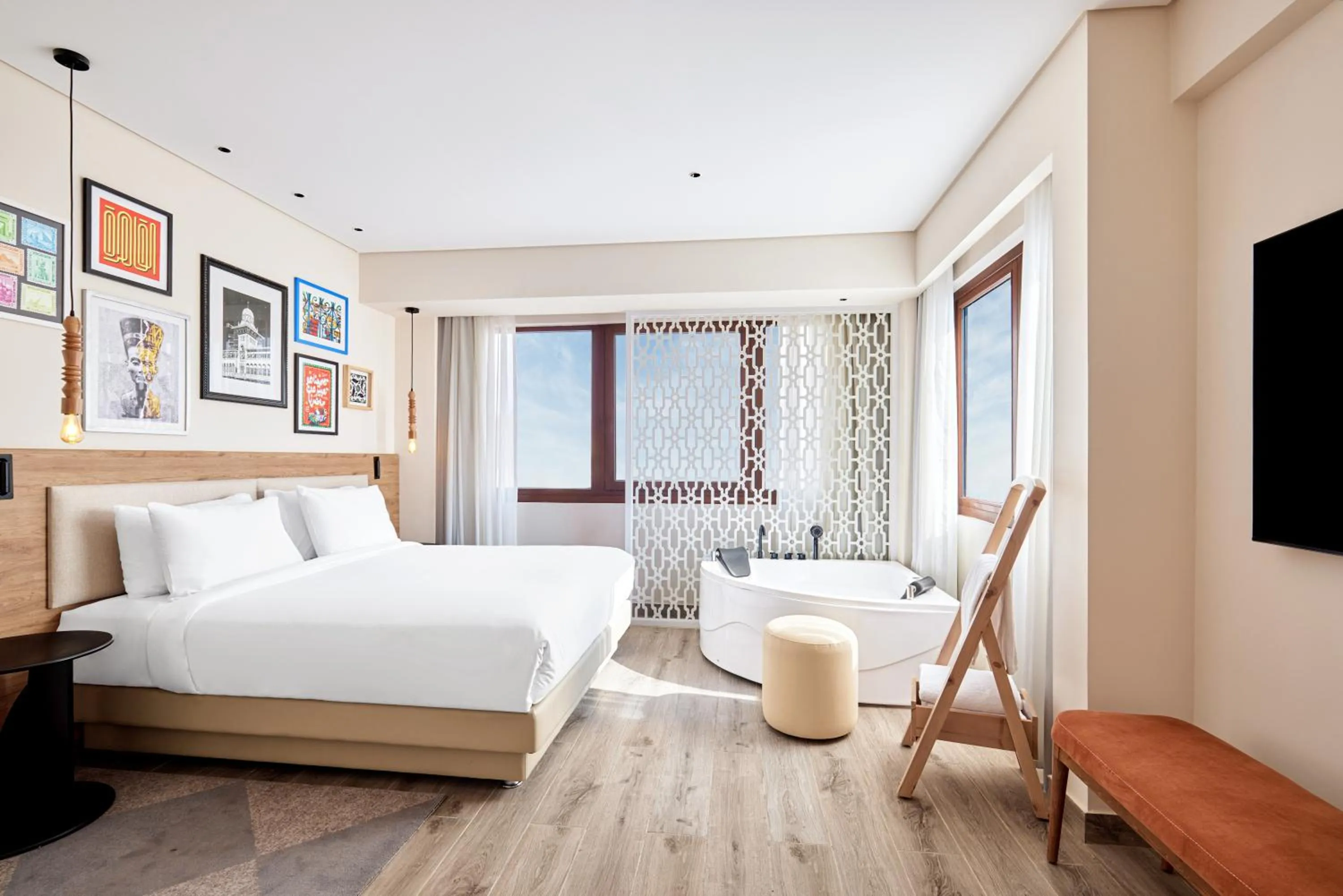 Bed in Hyatt Centric Cairo West