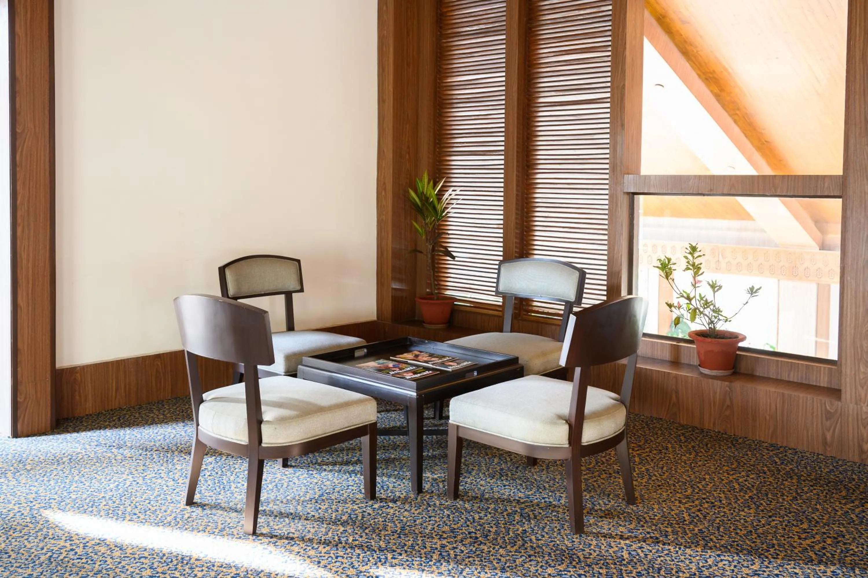 Seating area in Sinclairs Retreat Kalimpong