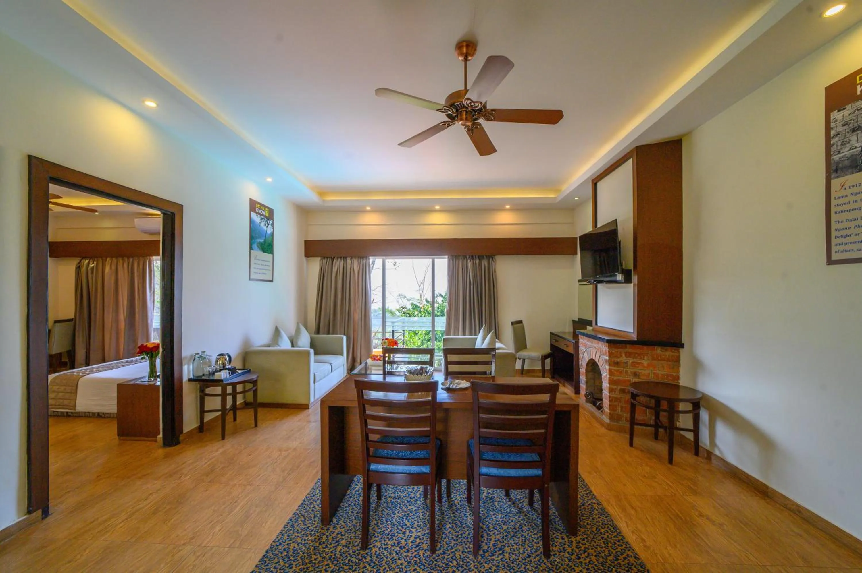 Living room in Sinclairs Retreat Kalimpong