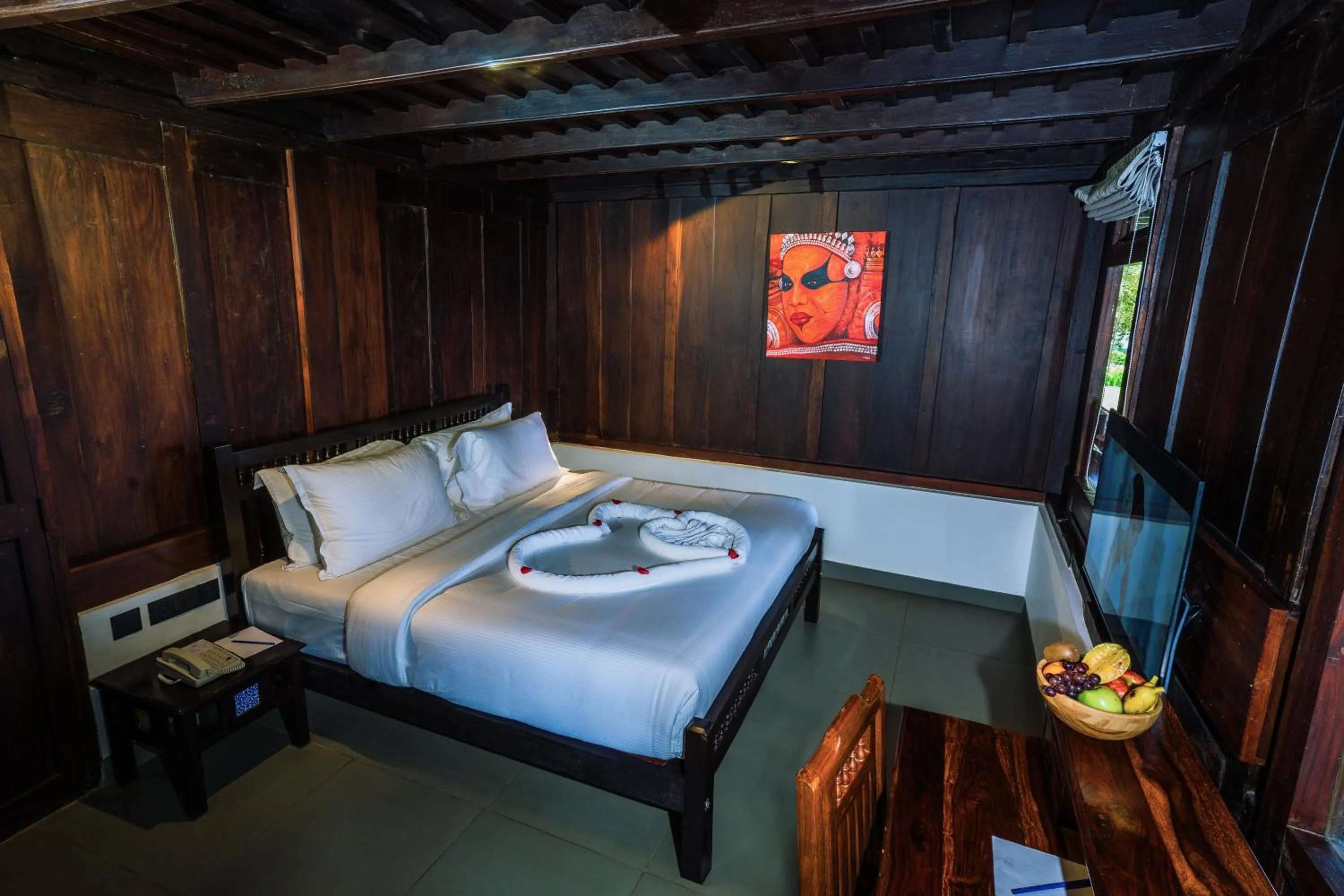 Bed in Vedic Village Retreat Kodungallur