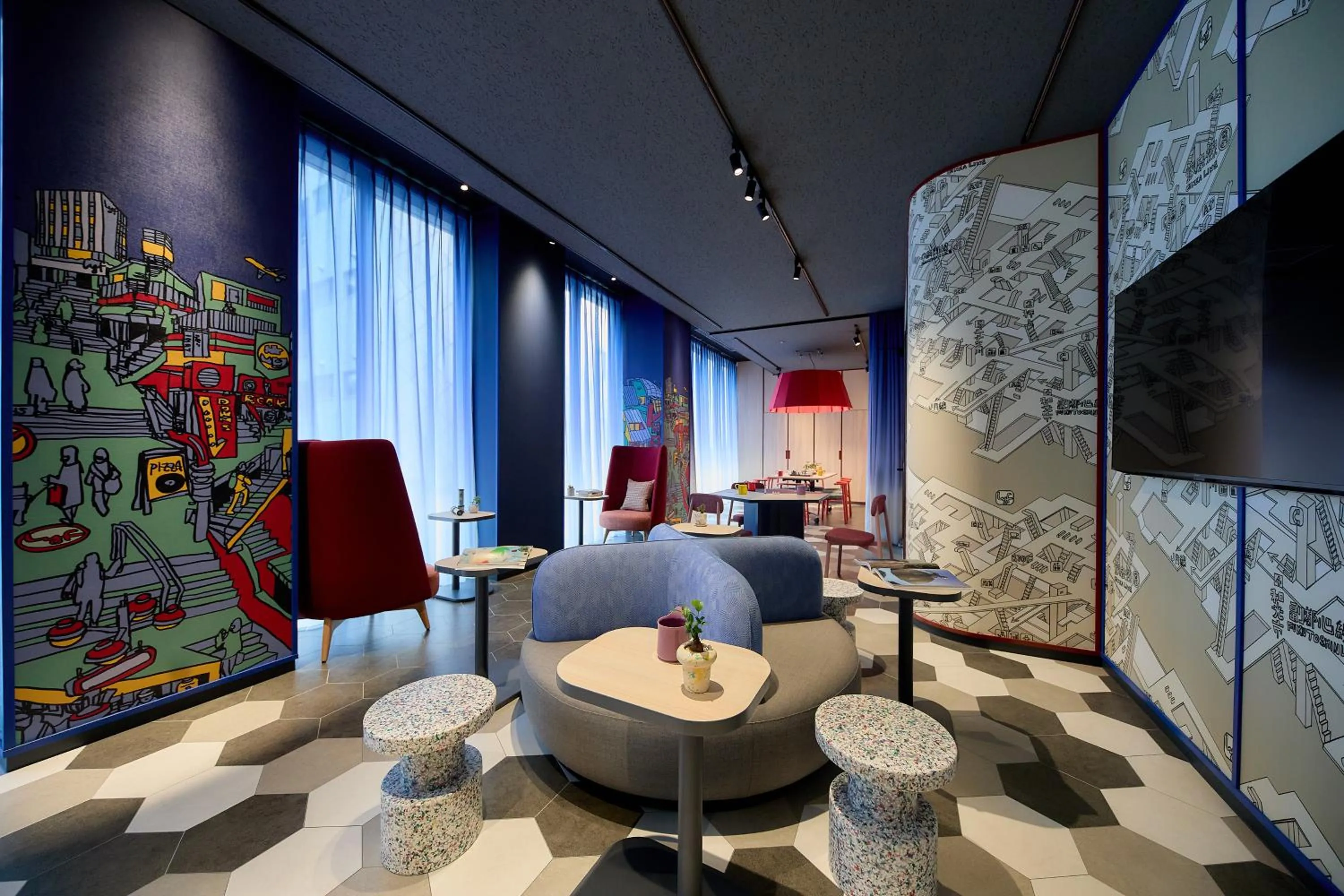 Communal lounge/ TV room in lyf Shibuya Tokyo