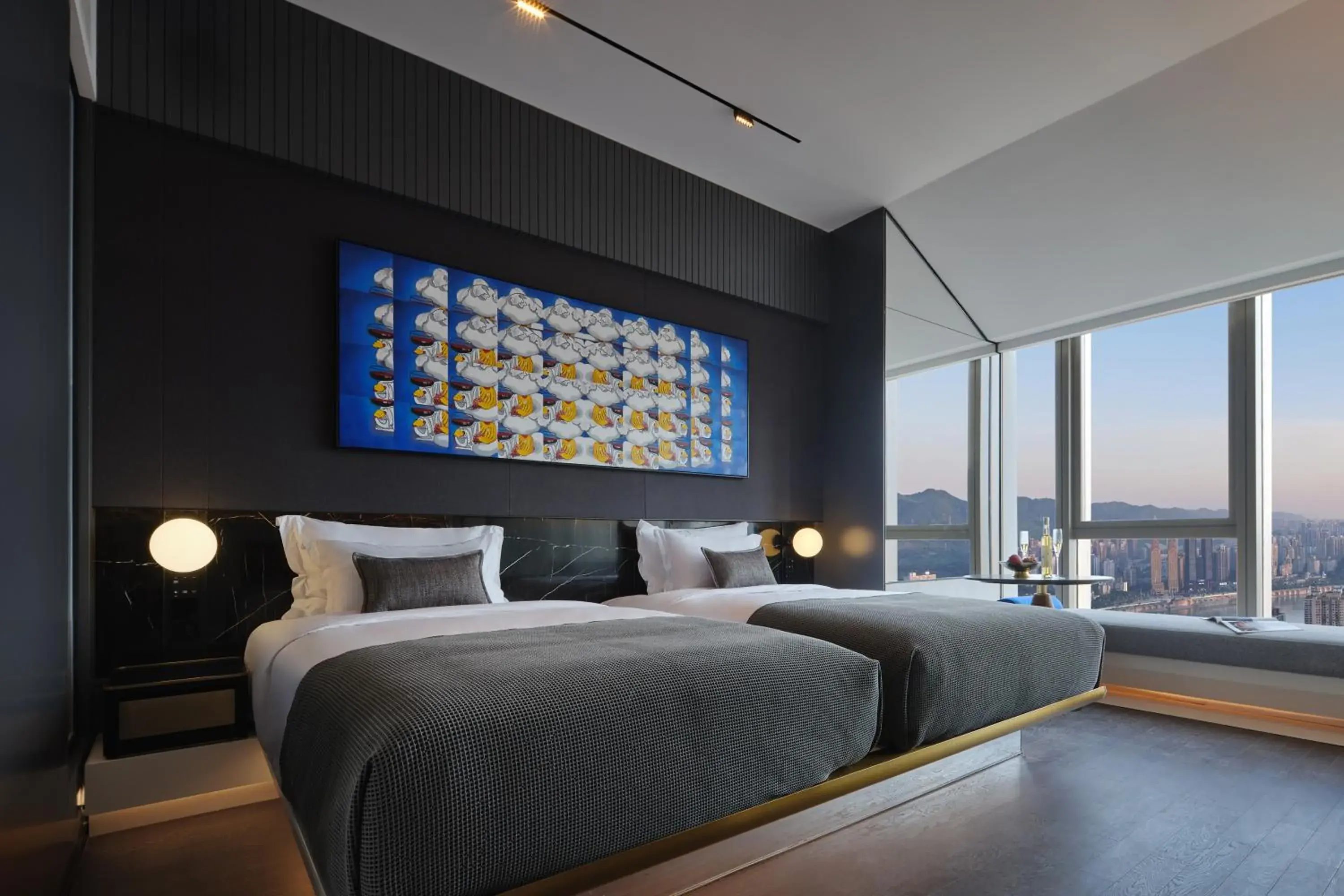 Peninsula River-view Twin Room in ISEYA Panoramic Hotel Chongqing Jiefangbei Raffles Plaza Peninsula River-view Twin Room in ISEYA Panoramic Hotel Chongqing Jiefangbei Raffles Plaza