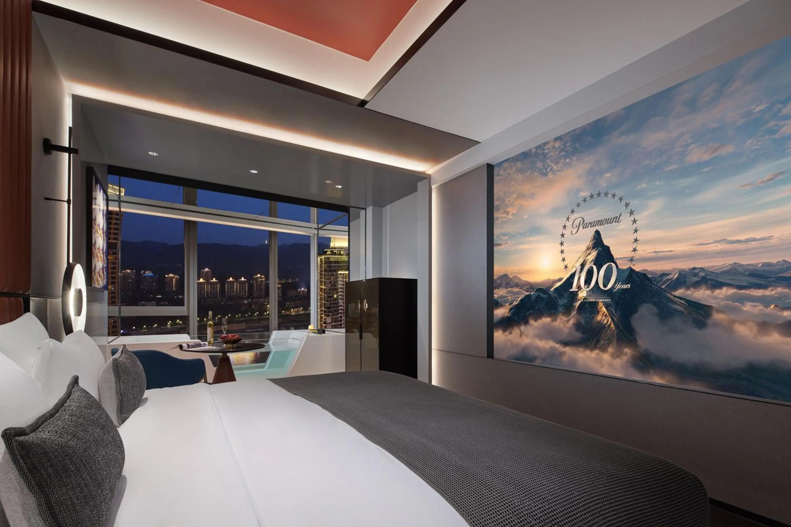 Bed in ISEYA Panoramic Hotel Chongqing Jiefangbei Raffles Plaza