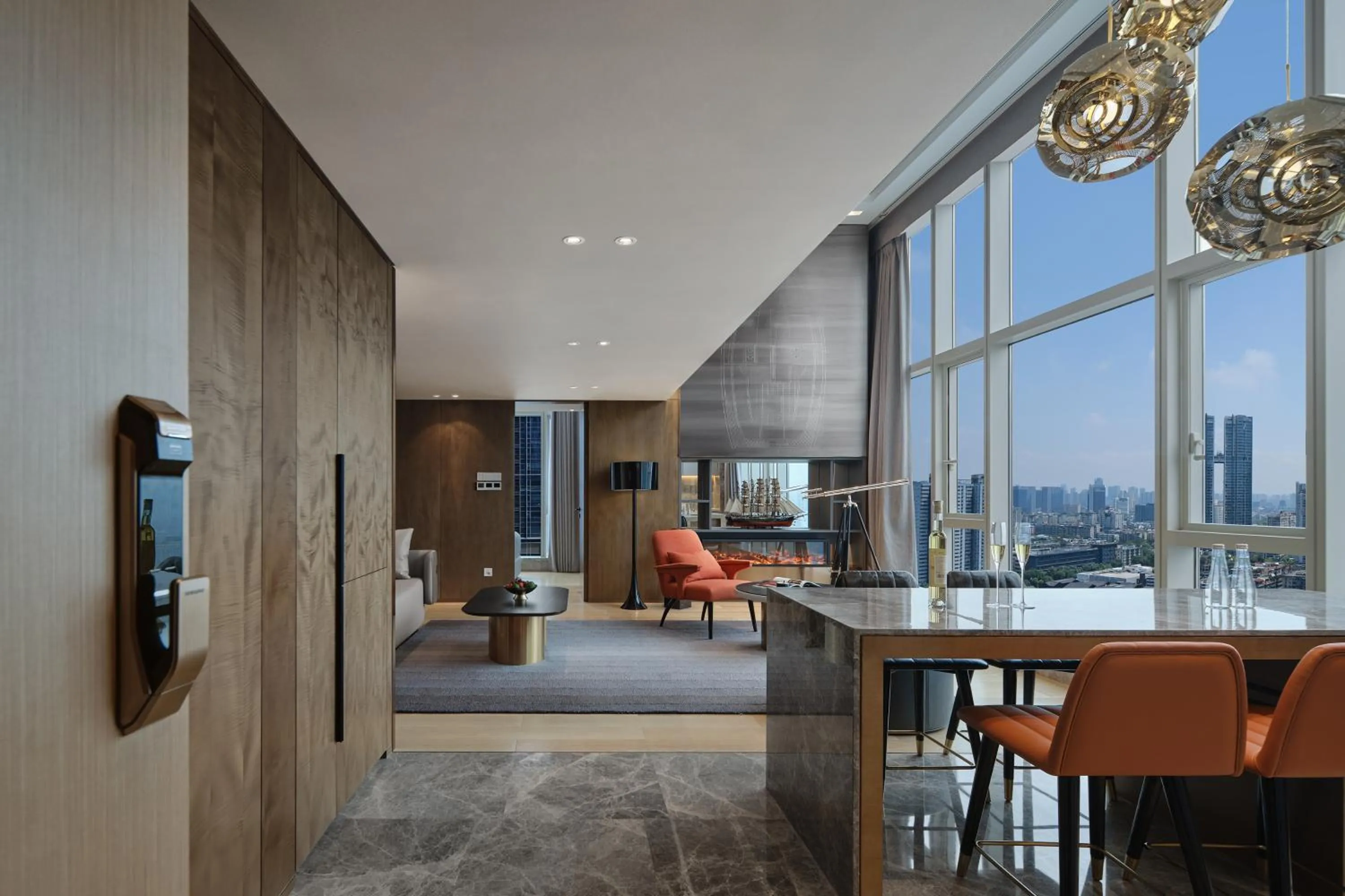 Living room in ISEYA Serviced Apart-ment Chengdu Taikoo Li Flagship