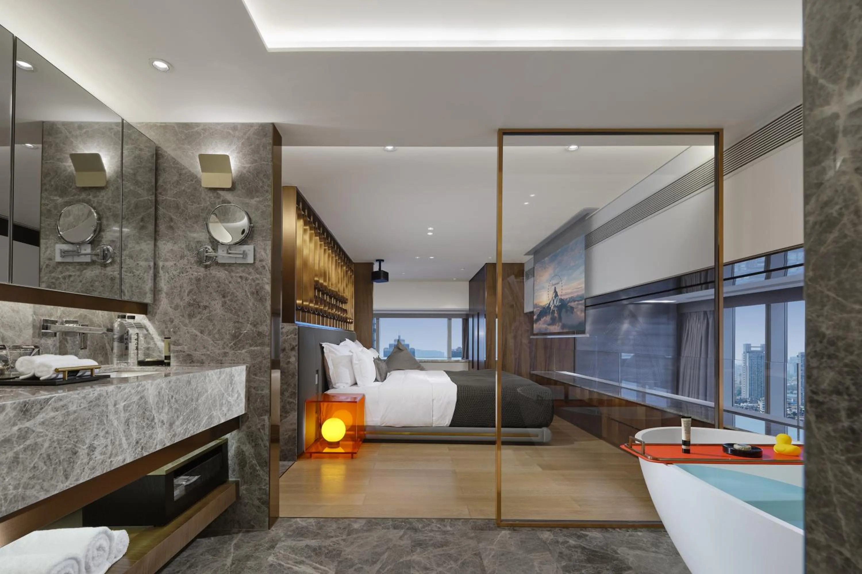 Bed in ISEYA Serviced Apart-ment Chengdu Taikoo Li Flagship