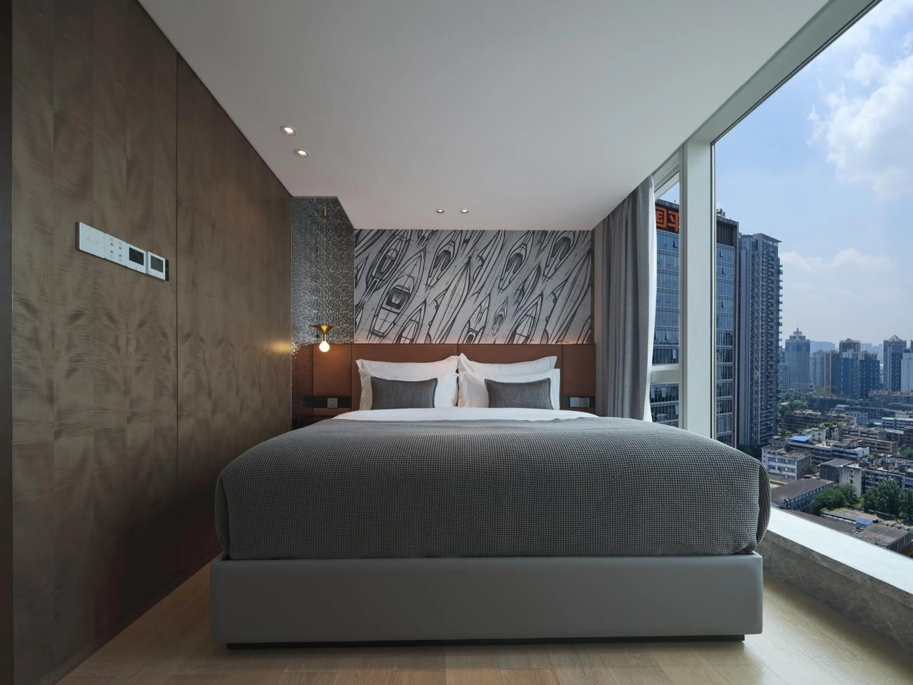 Bed in ISEYA Serviced Apart-ment Chengdu Taikoo Li Flagship