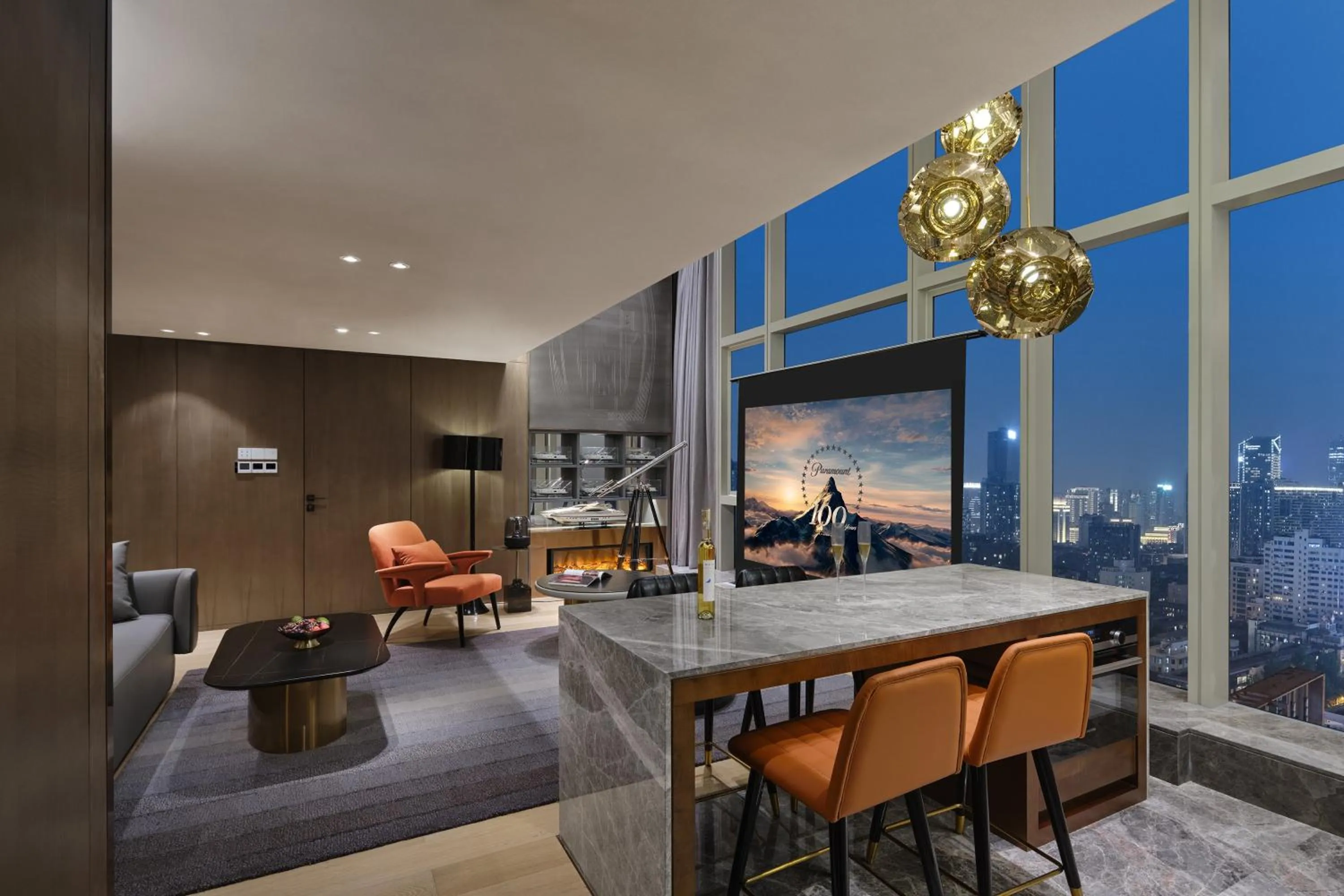 Living room in ISEYA Serviced Apart-ment Chengdu Taikoo Li Flagship