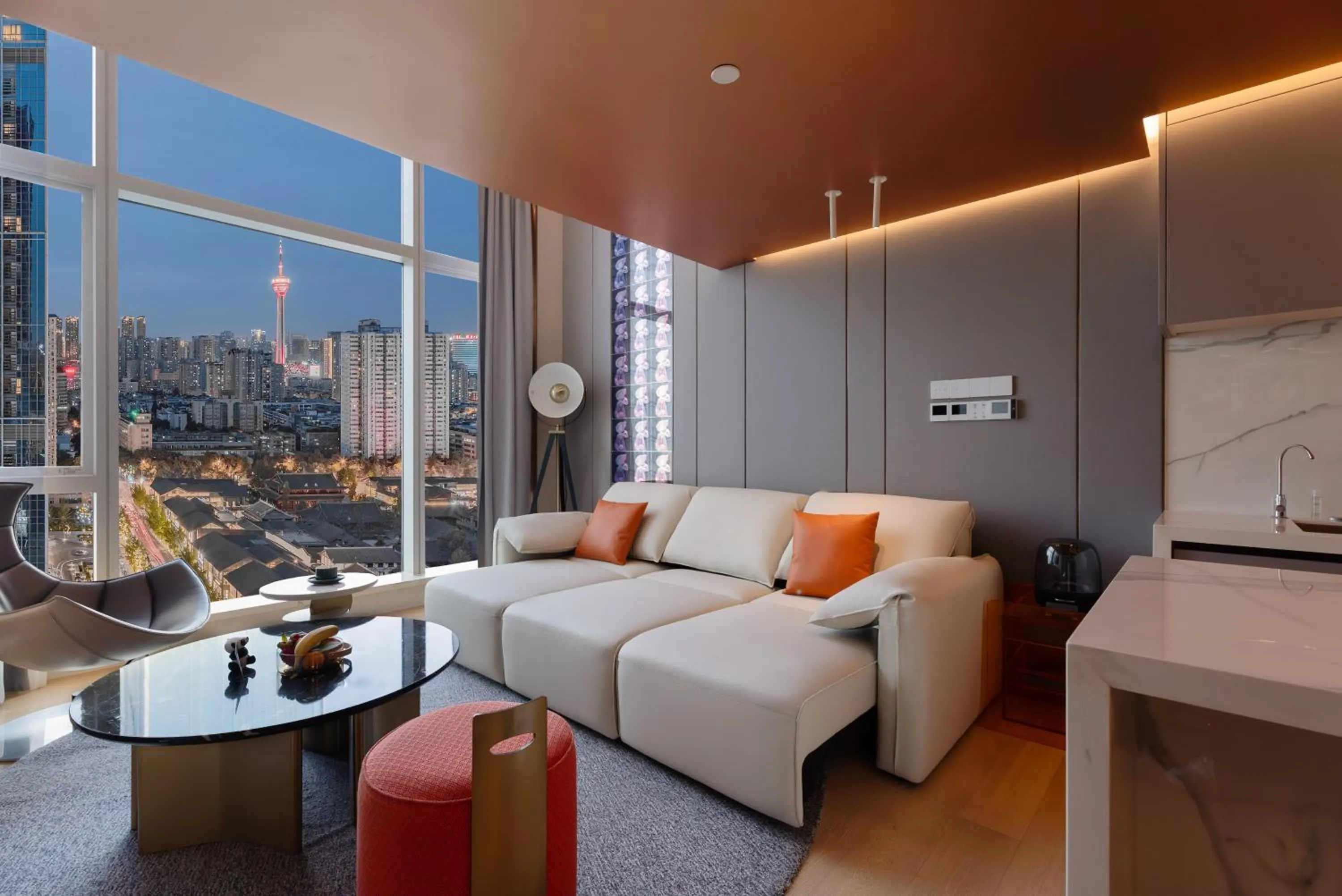 Living room in ISEYA Serviced Apart-ment Chengdu Taikoo Li Flagship