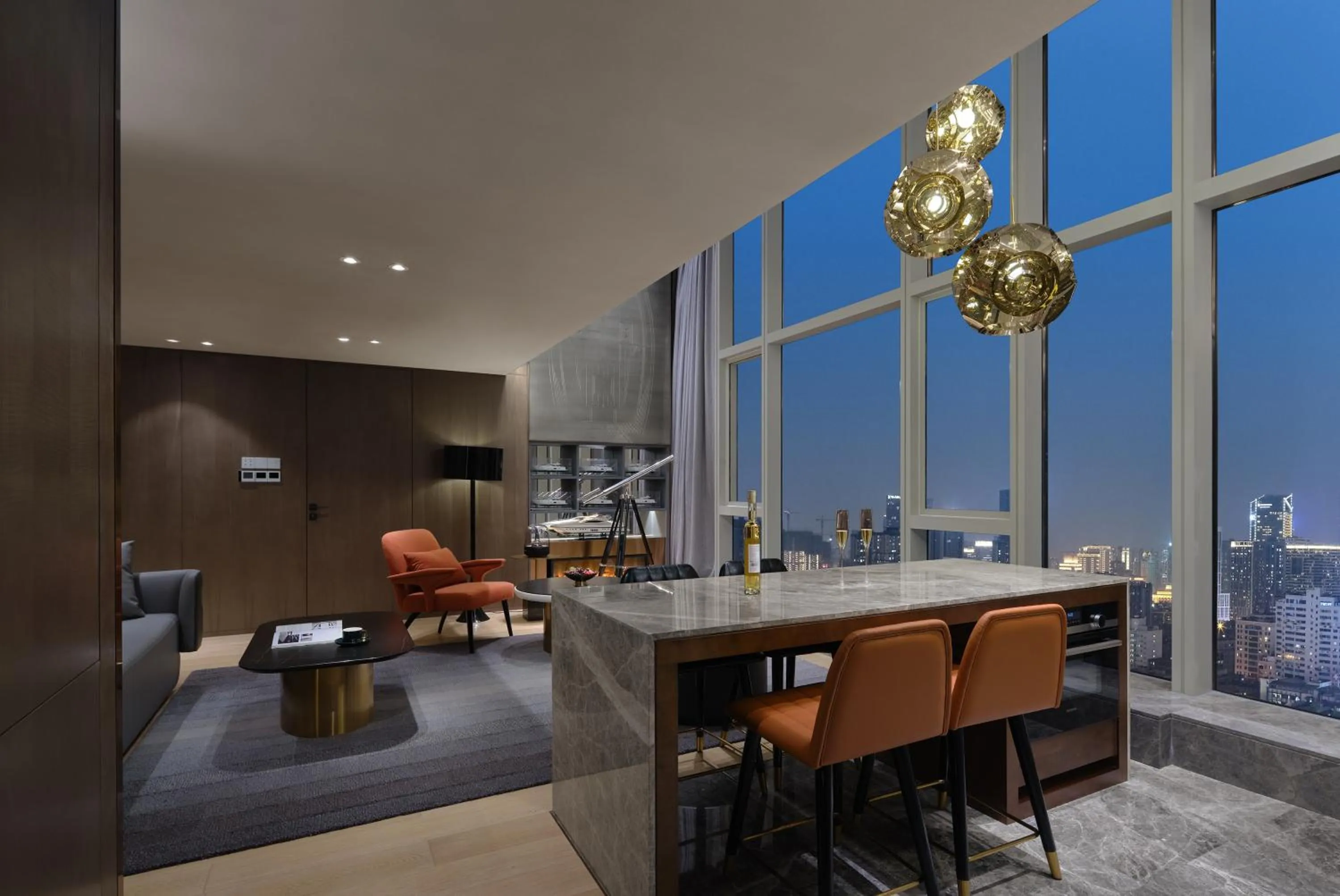 Living room in ISEYA Serviced Apart-ment Chengdu Taikoo Li Flagship