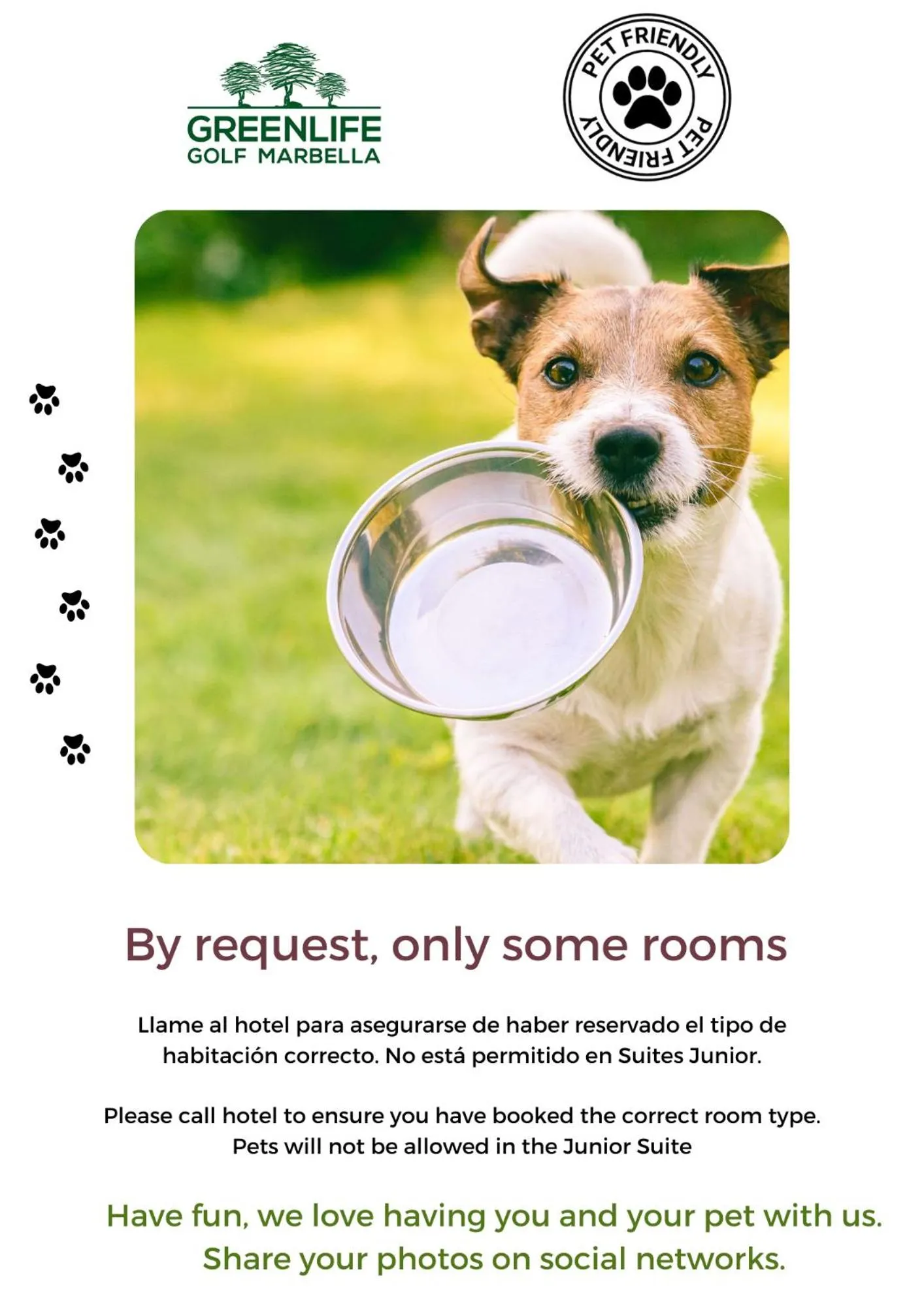 Pets in Hotel - Apartamentos Greenlife Golf