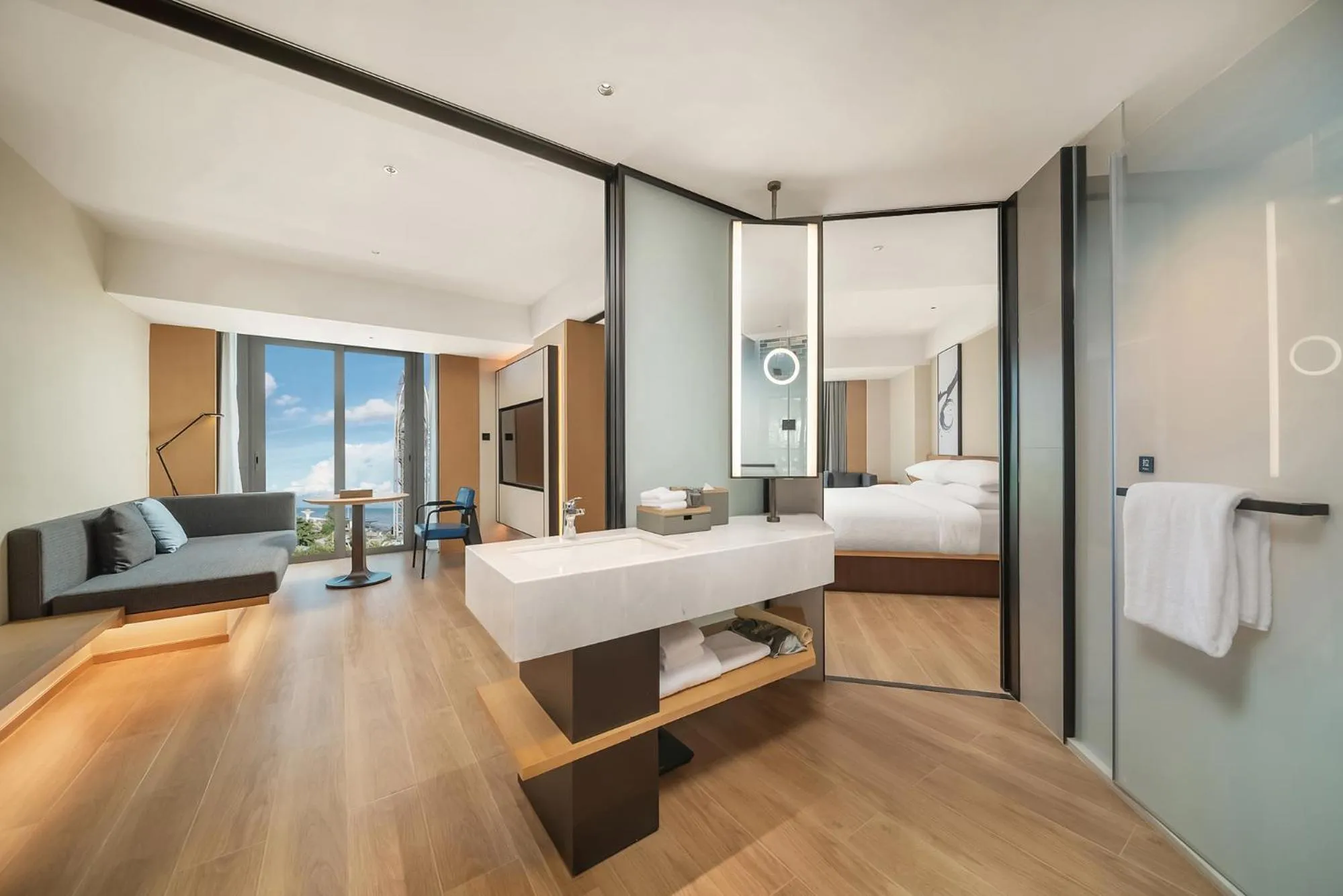 Living room, Bed in Fairfield by Marriott Shenzhen Dameisha