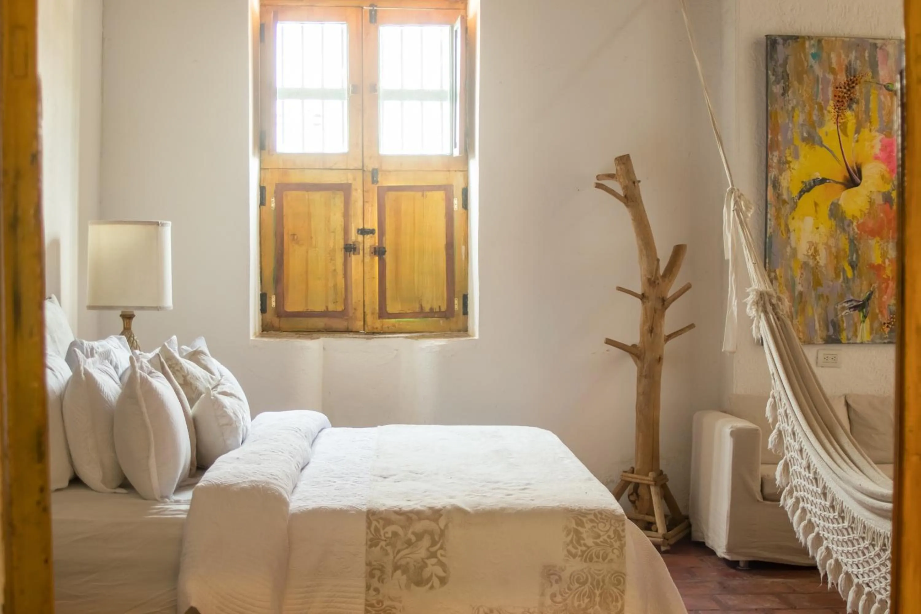 Decorative detail, Bed in Hotel Boutique Casa de Los Santos Reyes Valledupar