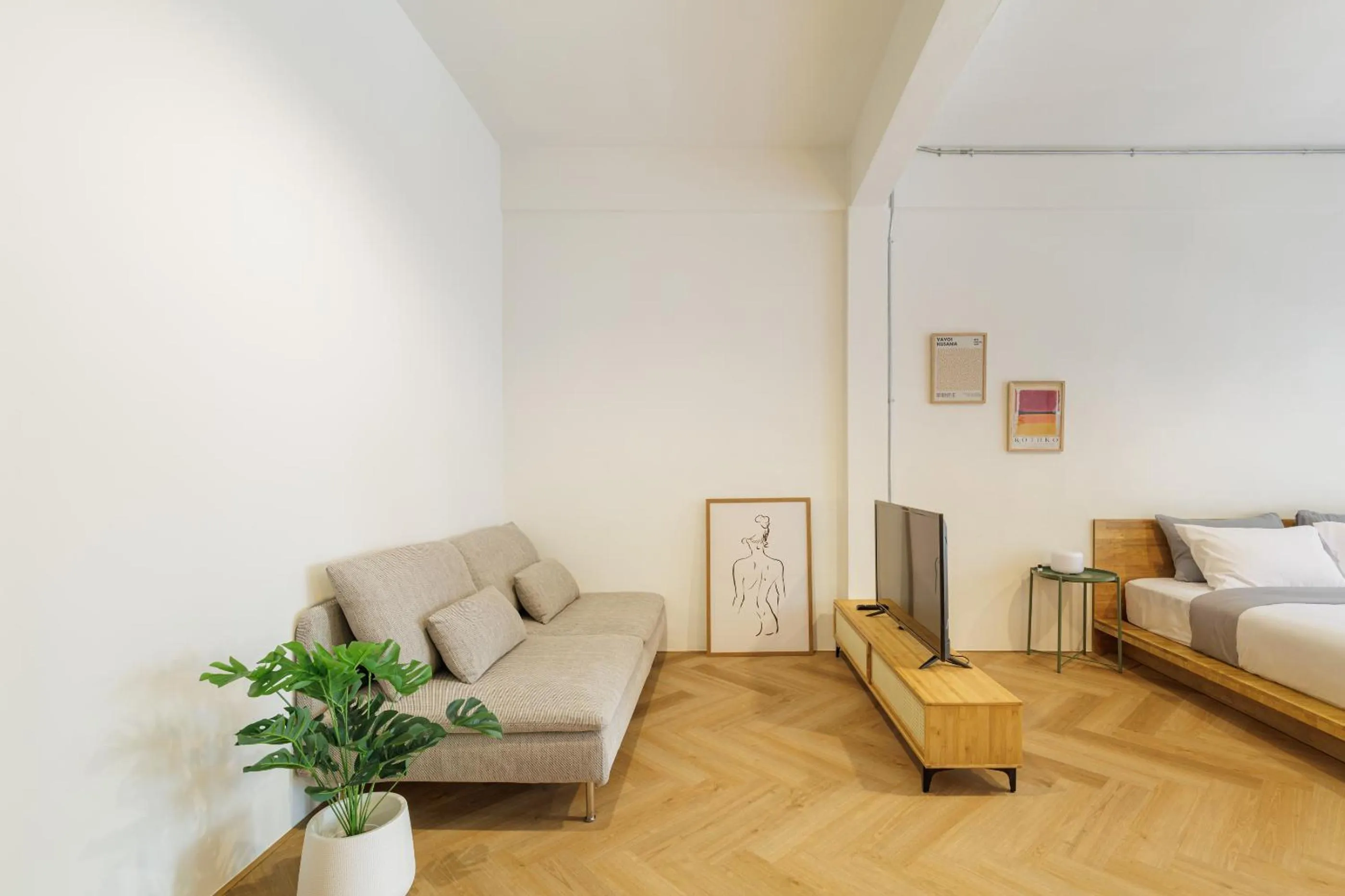 View (from property/room), Bed in Wabisabi Bangkok 3 MIN To Train Station