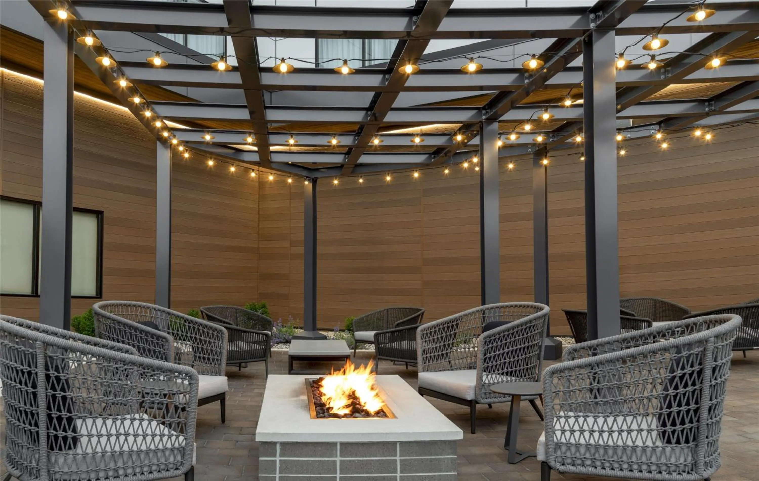 Patio in Homewood Suites By Hilton Holland