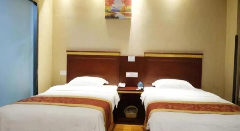 Bed in GreenTree Inn Shanghai Minhang Development Zone Subway Station Business Hotel