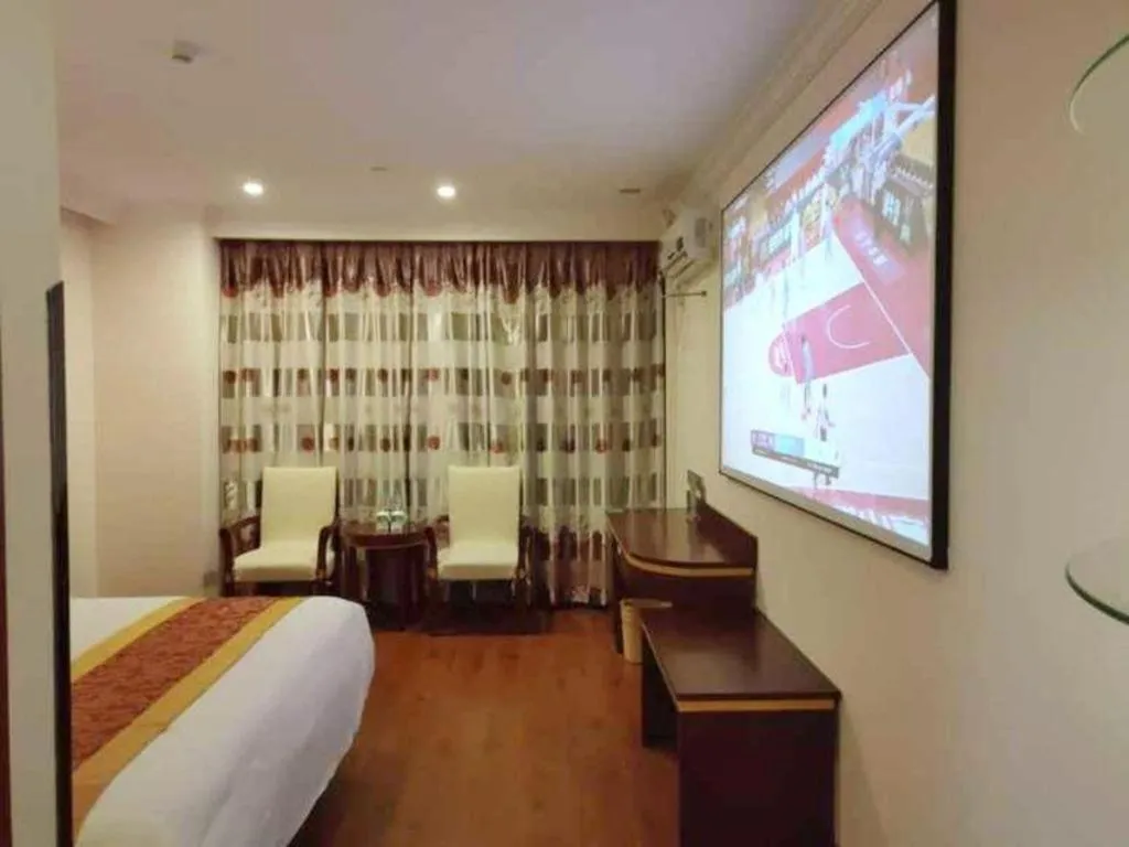 Bed in GreenTree Inn Shanghai Minhang Development Zone Subway Station Business Hotel