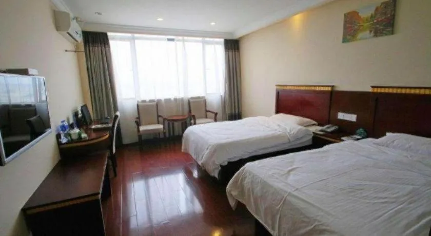 Bed in GreenTree Inn Shanghai Minhang Development Zone Subway Station Business Hotel