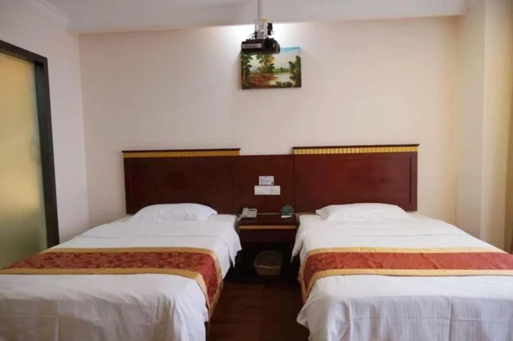 Bed in GreenTree Inn Shanghai Minhang Development Zone Subway Station Business Hotel