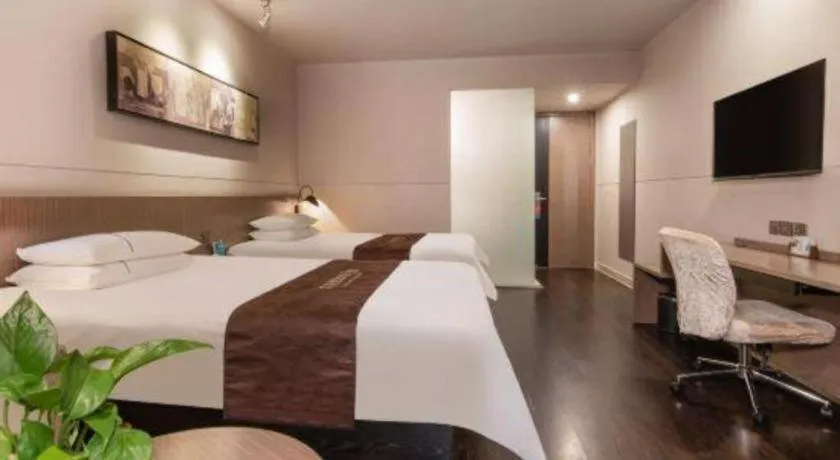 Bed in Jinjiang Inn Select Suzhou Industrial Park Dushu Lake Dongxing Road