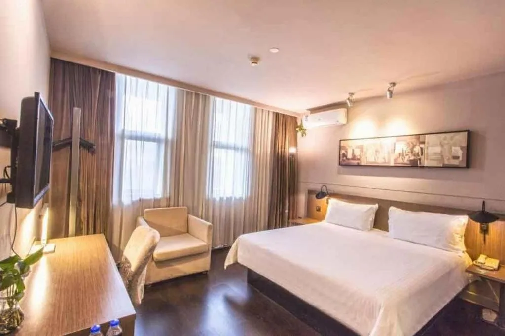 Bed in Jinjiang Inn Select Suzhou Industrial Park Dushu Lake Dongxing Road