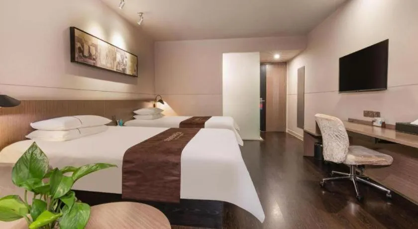 Bed in Jinjiang Inn Select Suzhou Industrial Park Dushu Lake Dongxing Road