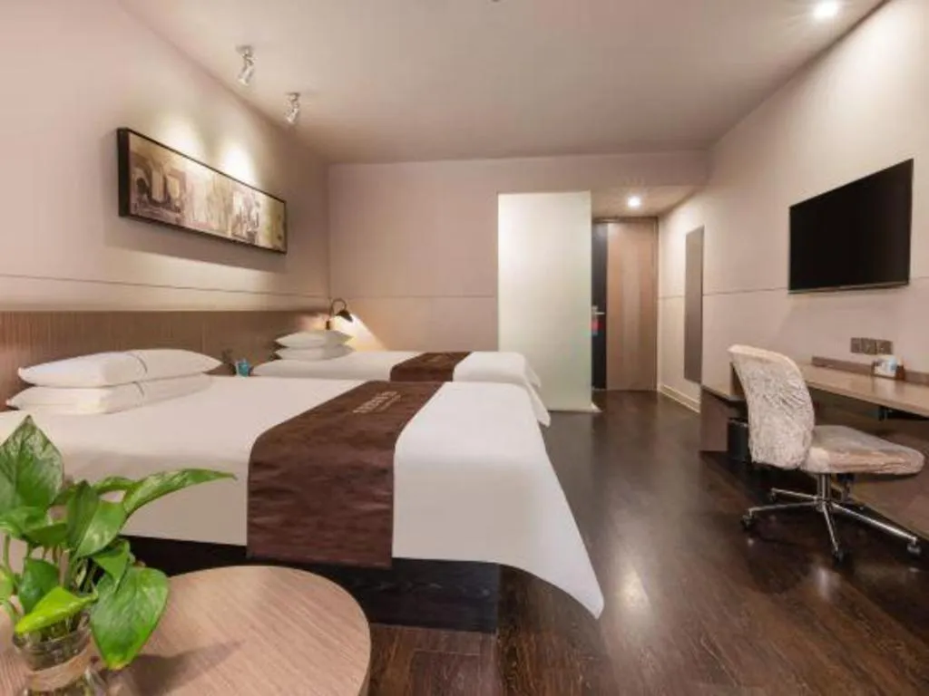 Bed in Jinjiang Inn Select Suzhou Industrial Park Dushu Lake Dongxing Road